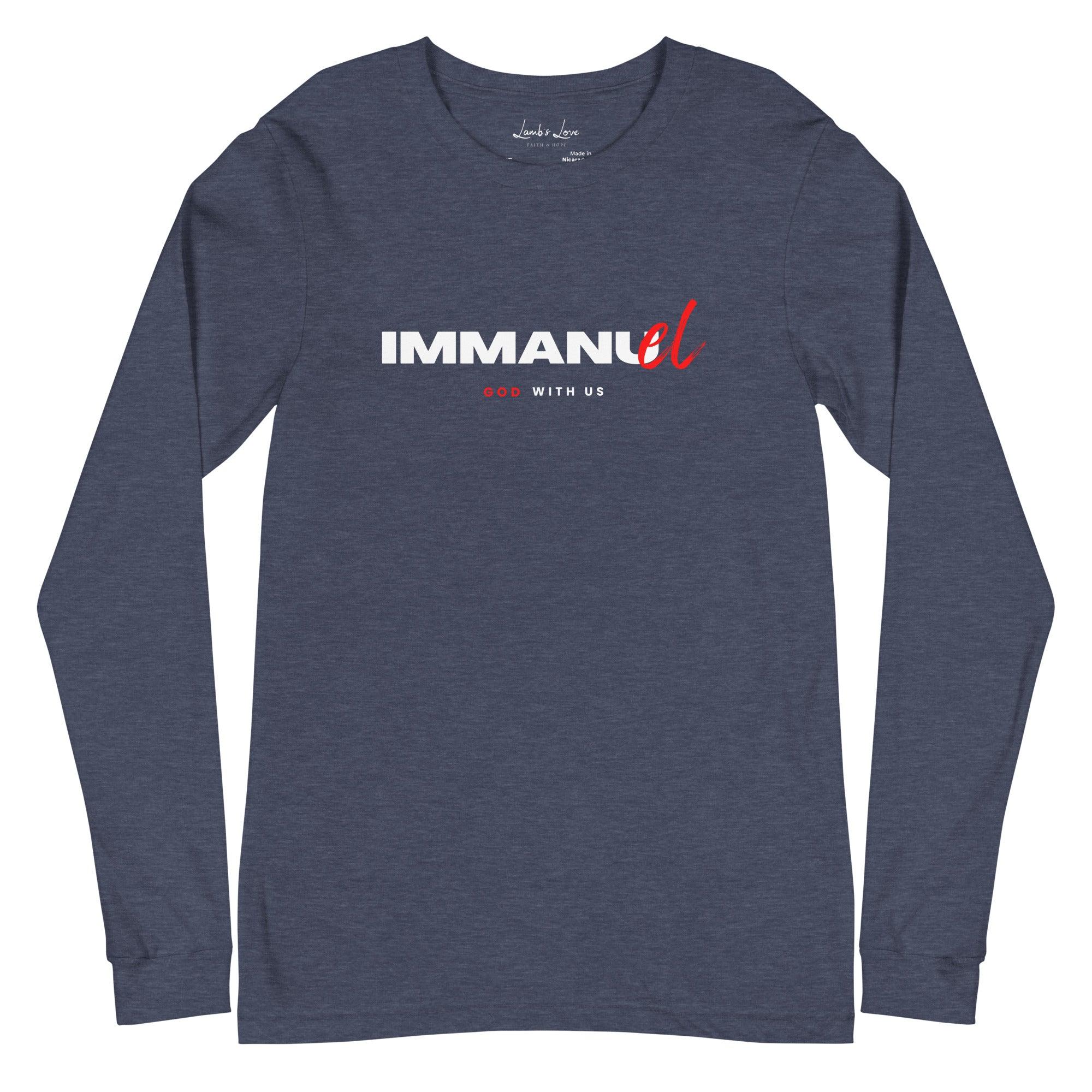 Immanuel God with Us, Men's Long Sleeve Tee - Lamb’s Love