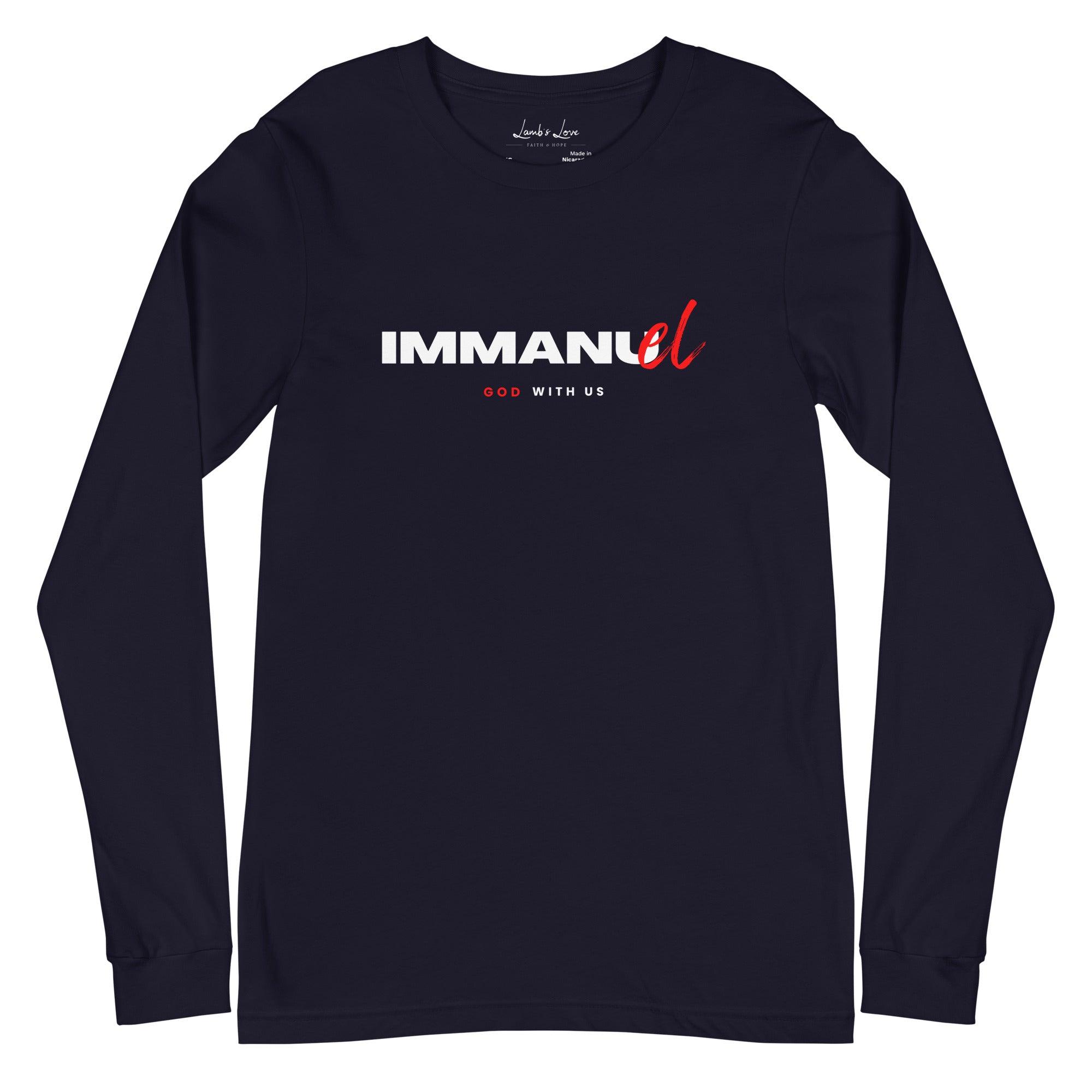 Immanuel God with Us, Men's Long Sleeve Tee - Lamb’s Love