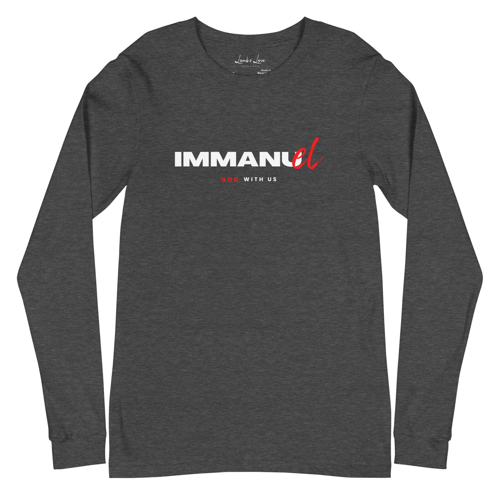 Immanuel God with Us, Men's Long Sleeve Tee - Lamb’s Love