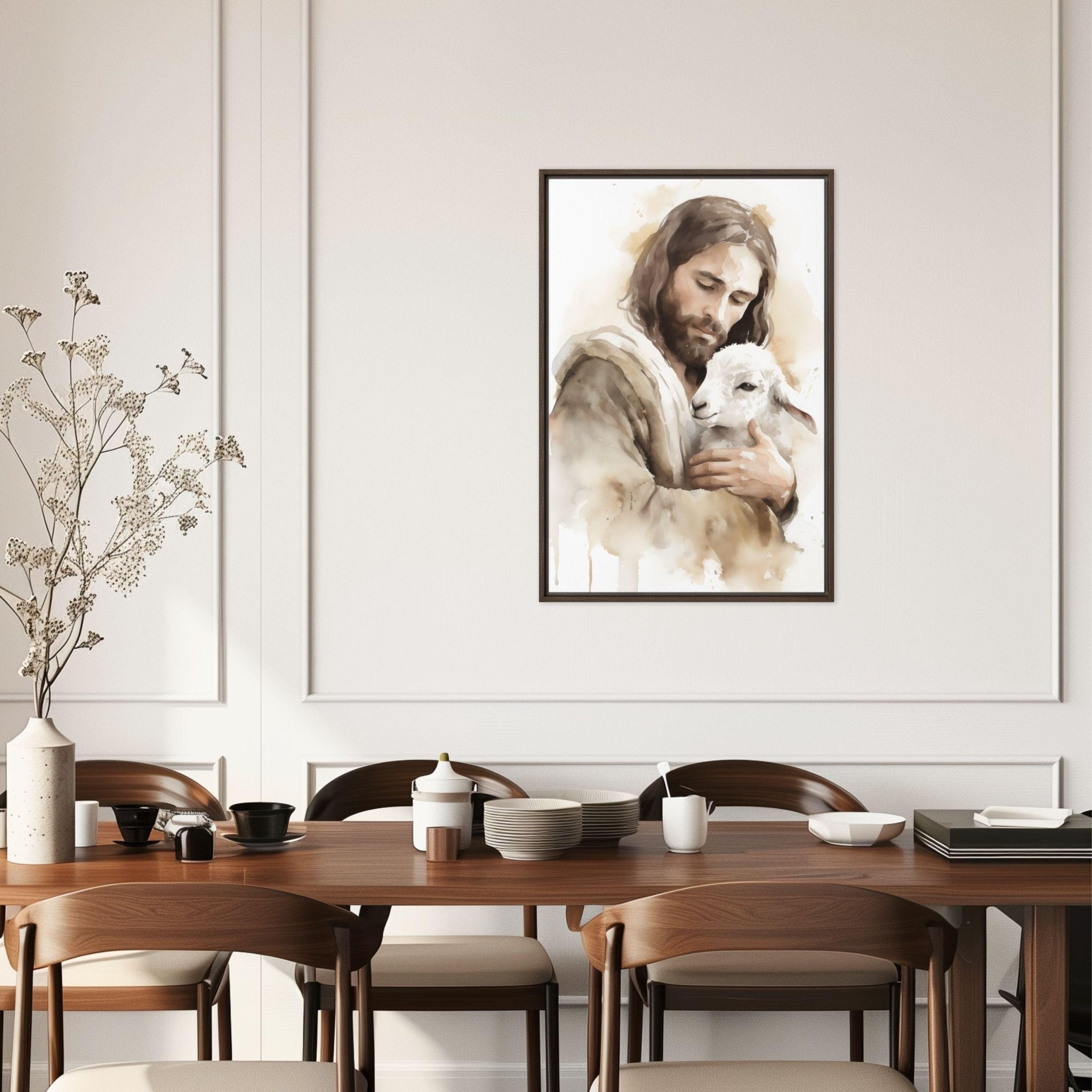 Jesus the Good Shepherd, Framed Canvas - Lamb’s Love