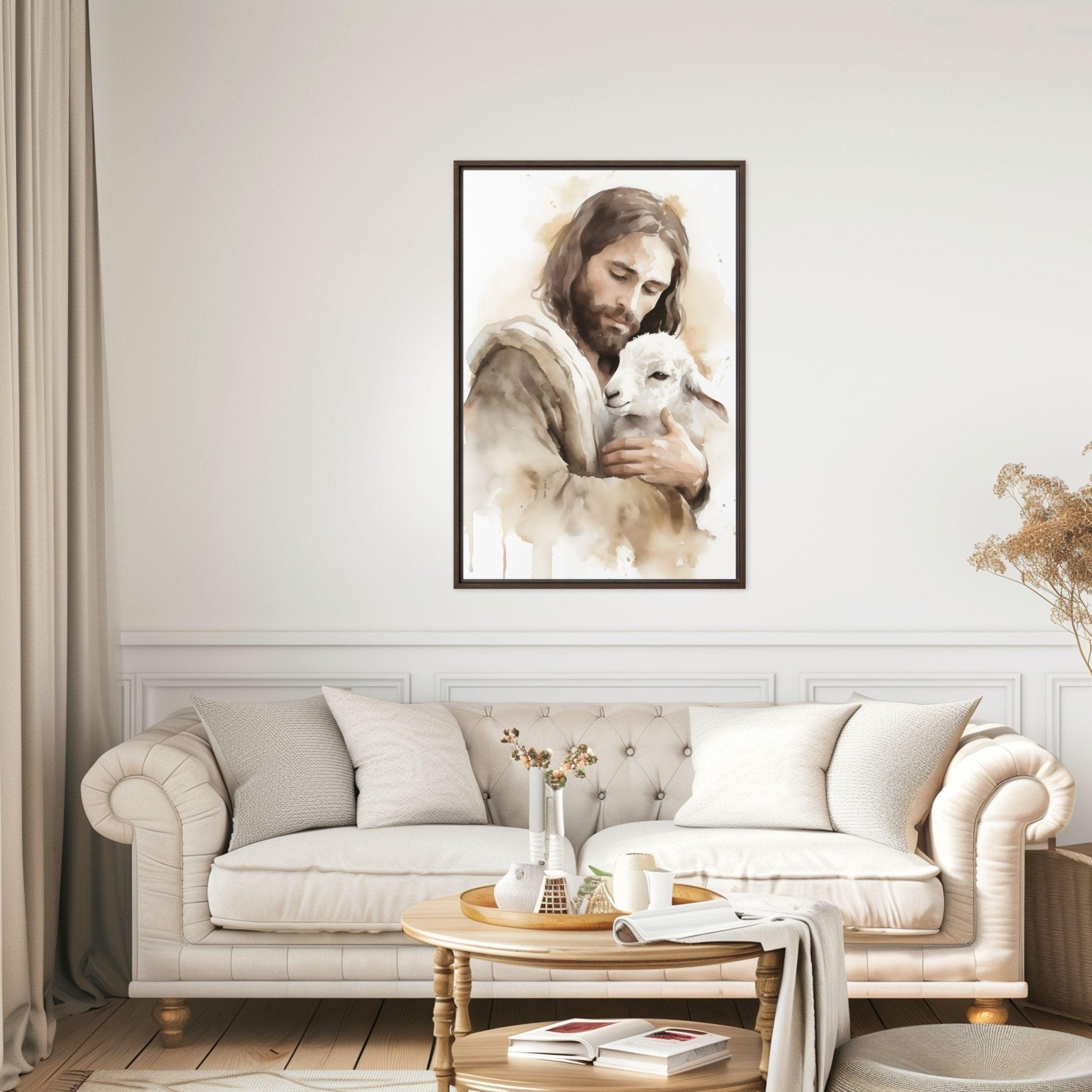 Jesus the Good Shepherd, Framed Canvas - Lamb’s Love