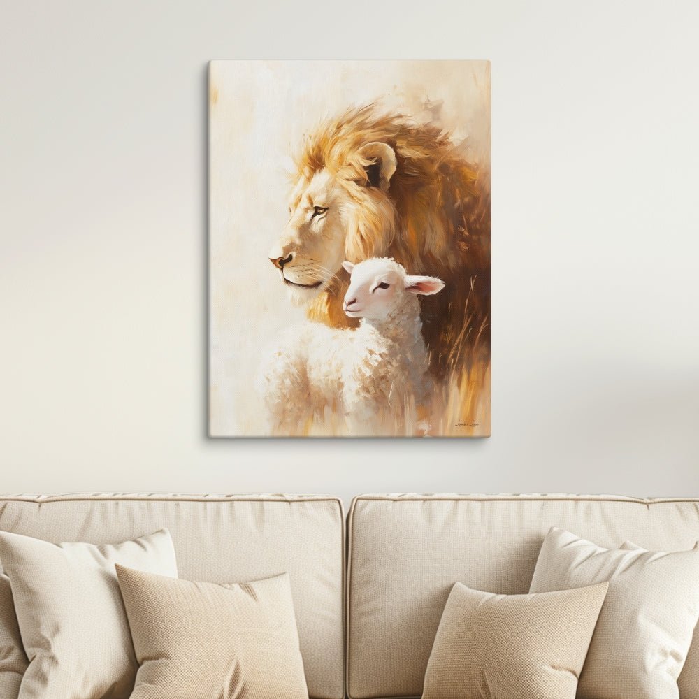 Jesus the Lion and the Lamb, Canvas - Lamb’s Love