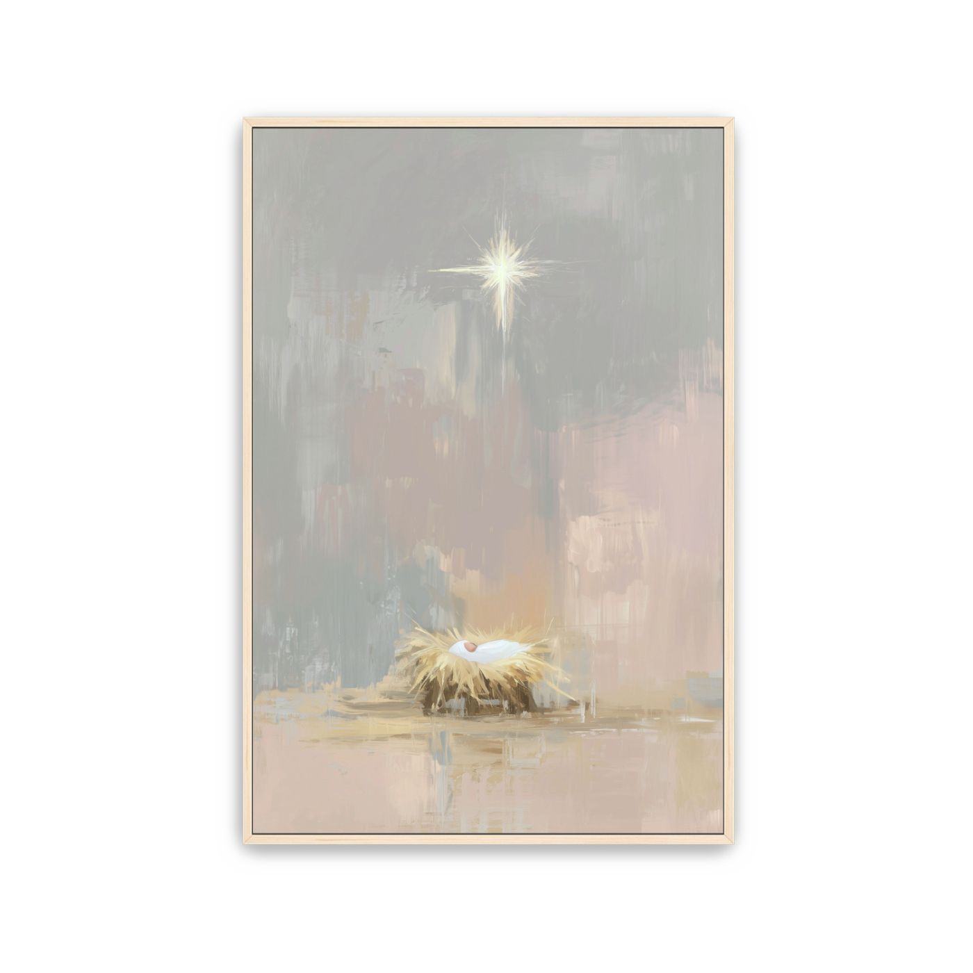 Baby Jesus in the Manger, Christmas Wall Art of the Holy Night