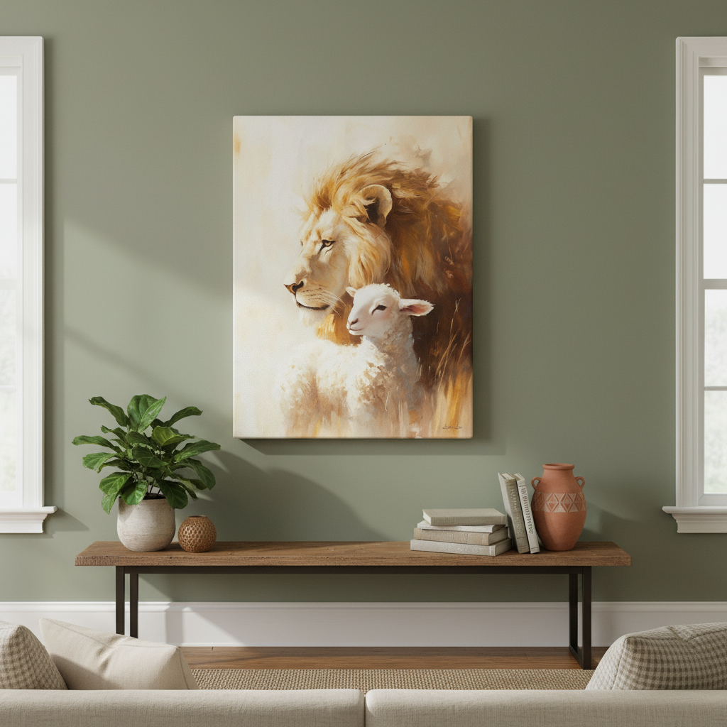 Jesus the Lion and the Lamb, Canvas - Lamb’s Love