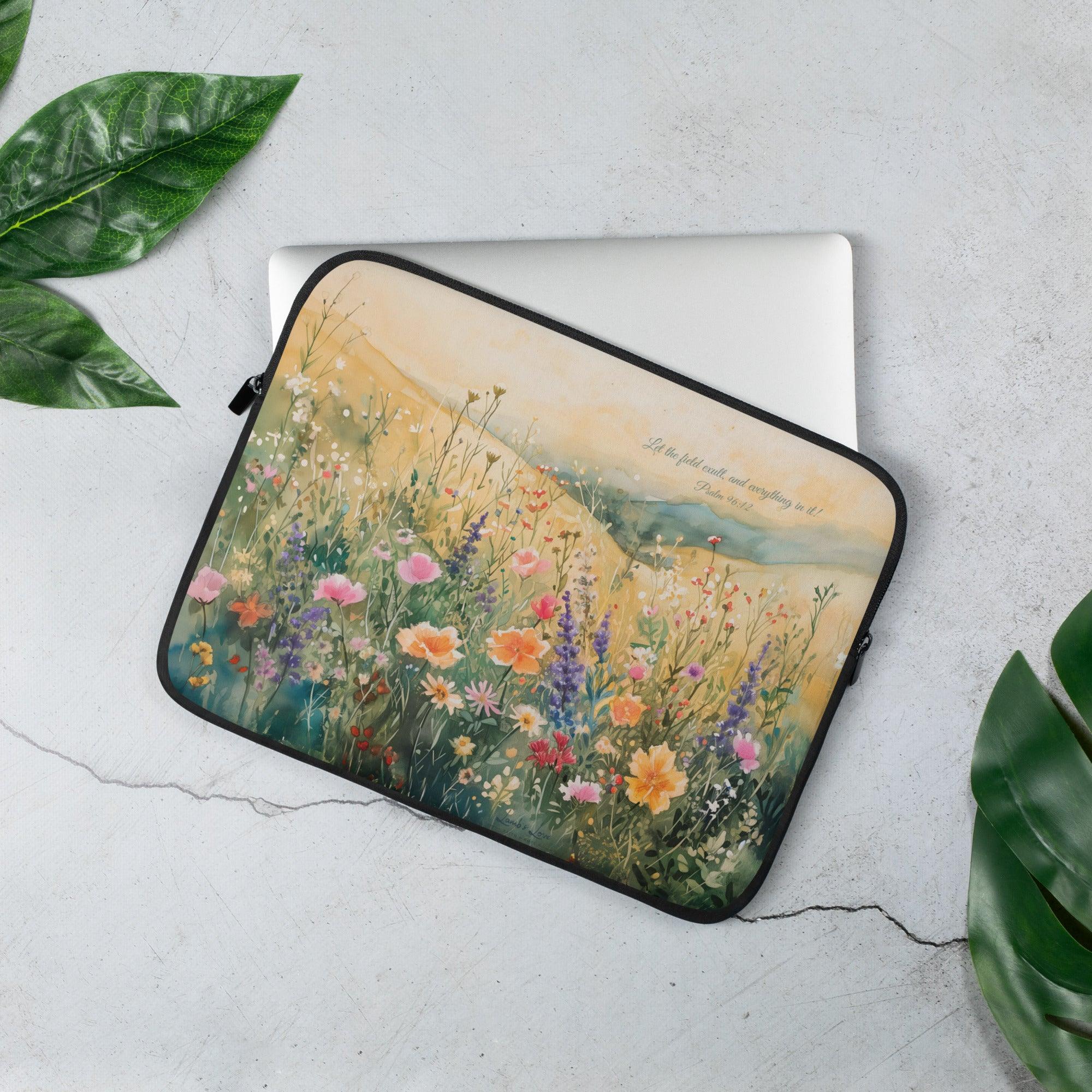 Let the Field Exult, Laptop Sleeve - Lamb’s Love