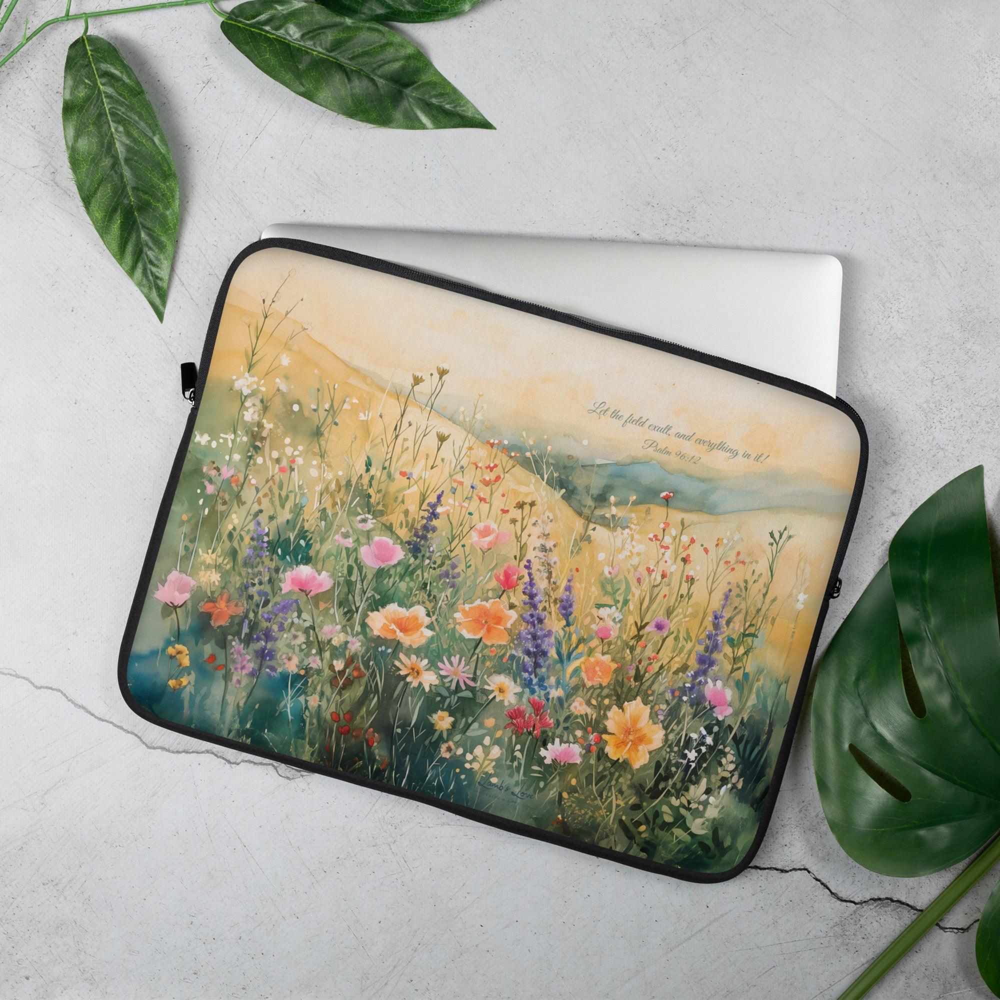 Let the Field Exult, Laptop Sleeve - Lamb’s Love