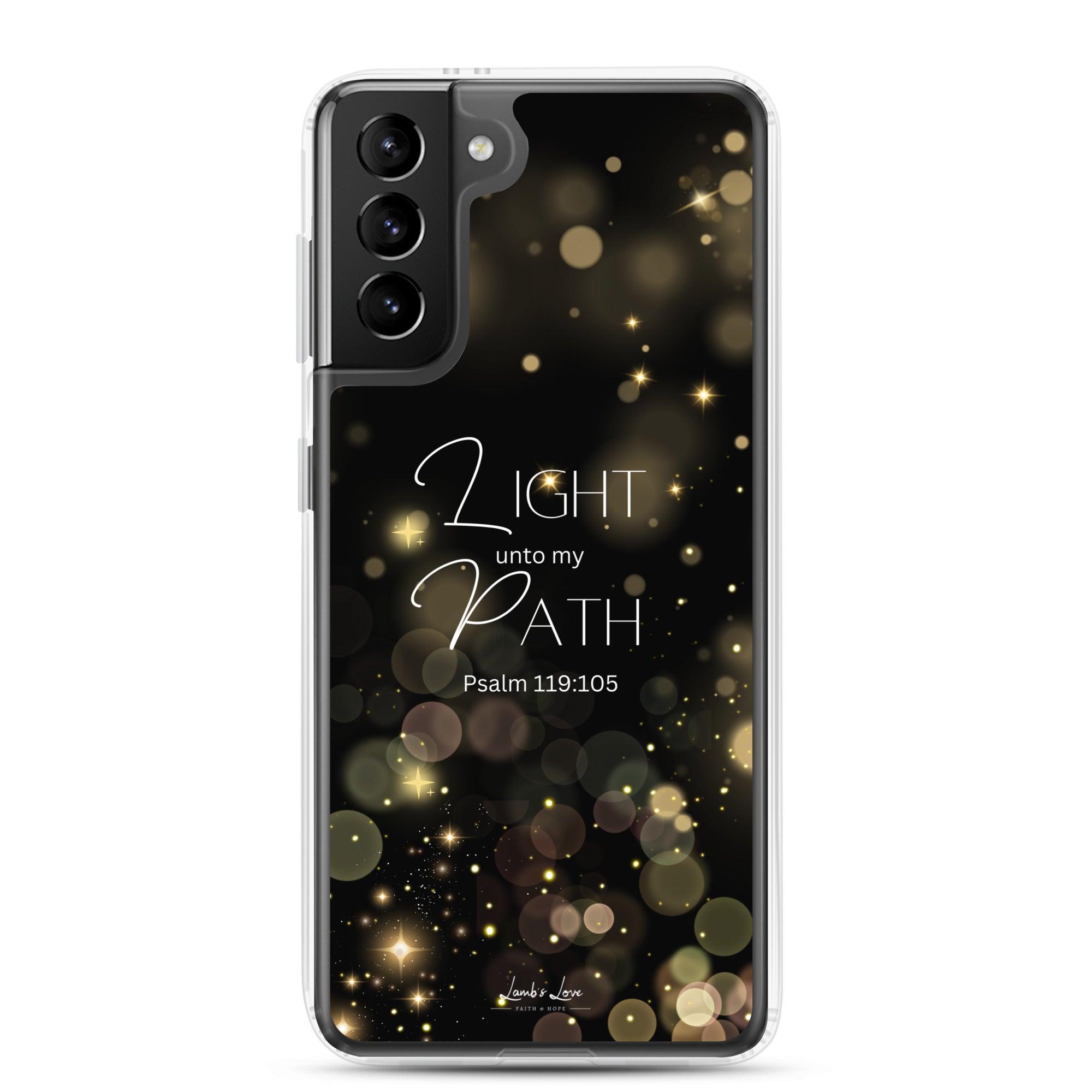 Light unto My Path, Clear-edge Case for Samsung - Lamb’s Love