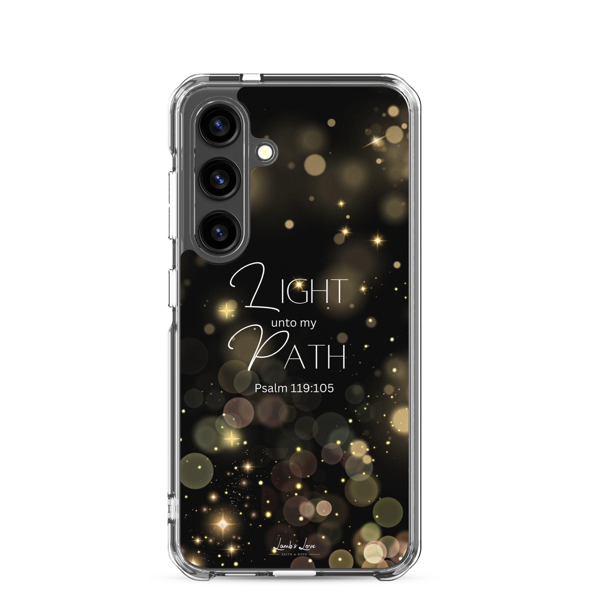 Light unto My Path, Clear-edge Case for Samsung - Lamb’s Love