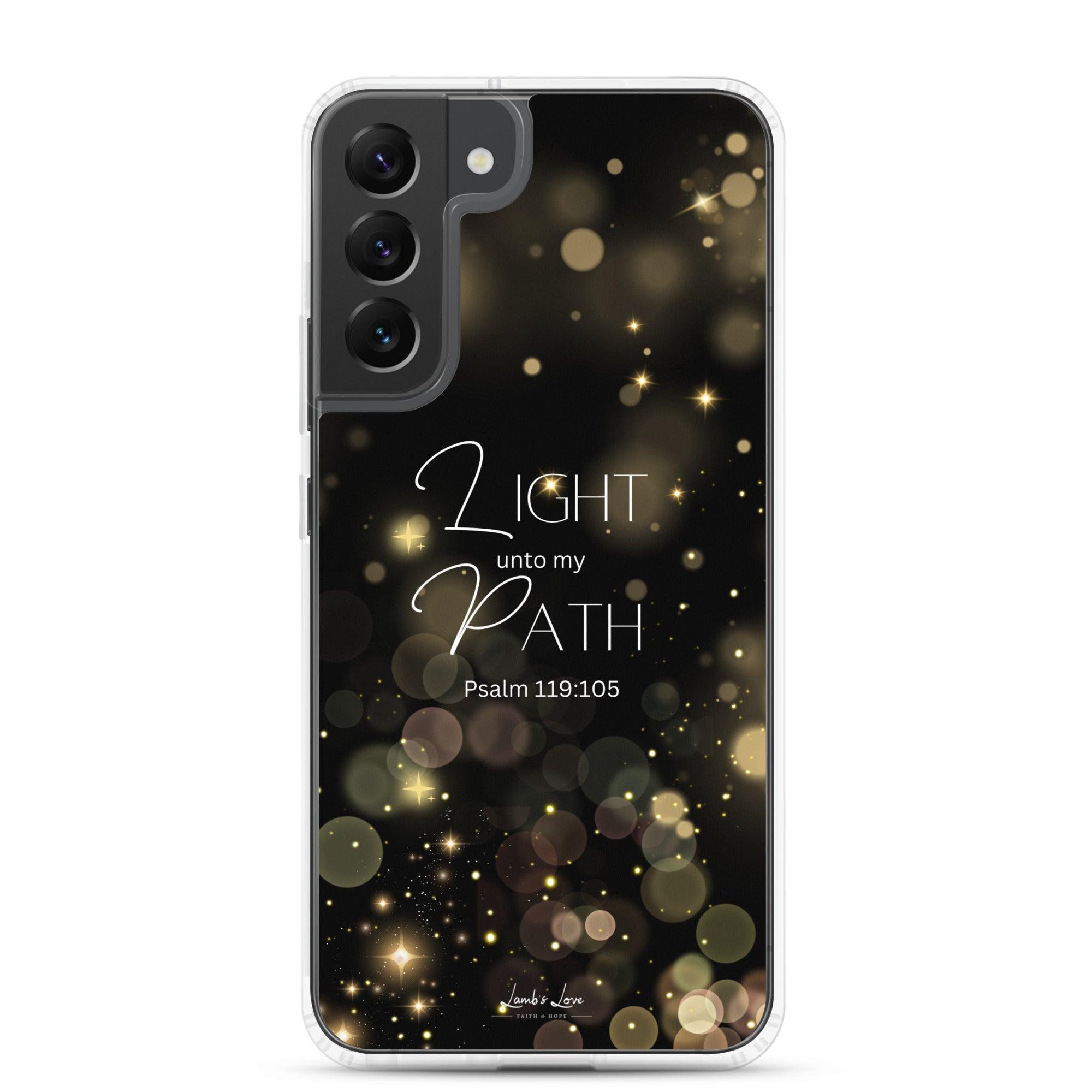 Light unto My Path, Clear-edge Case for Samsung - Lamb’s Love