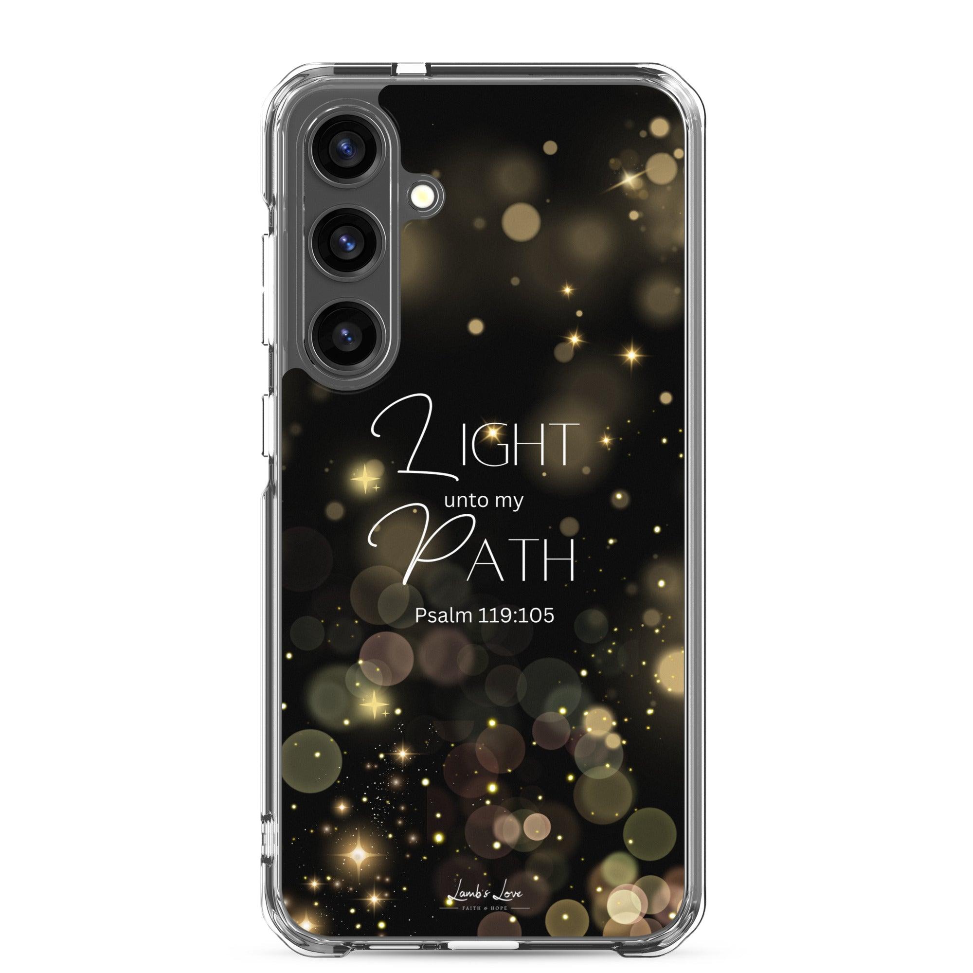 Light unto My Path, Clear-edge Case for Samsung - Lamb’s Love