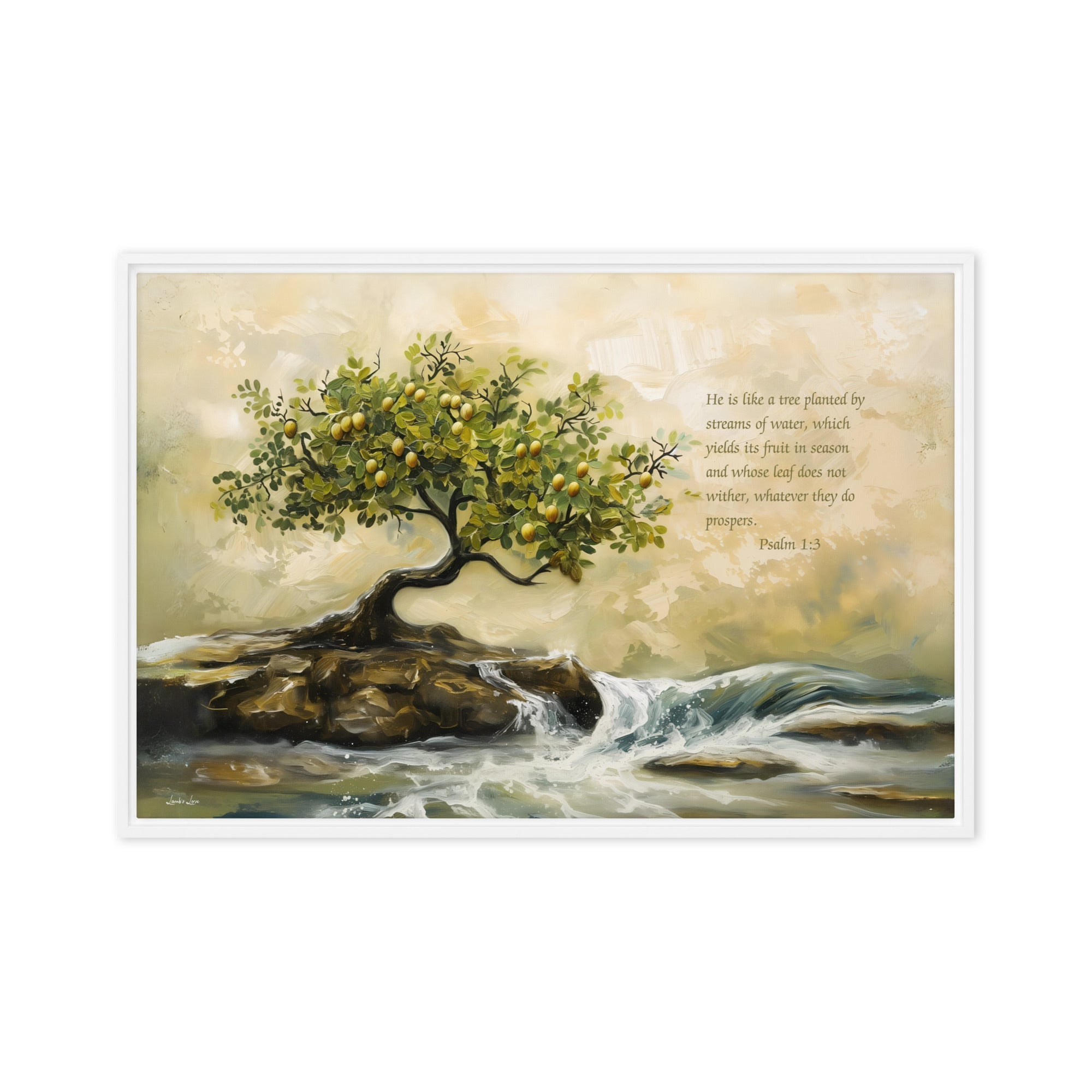 Like a Tree by the Stream, Framed Canvas - Lamb’s Love