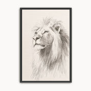 Lion of Judah Christian wall art in minimalist line art sketch style