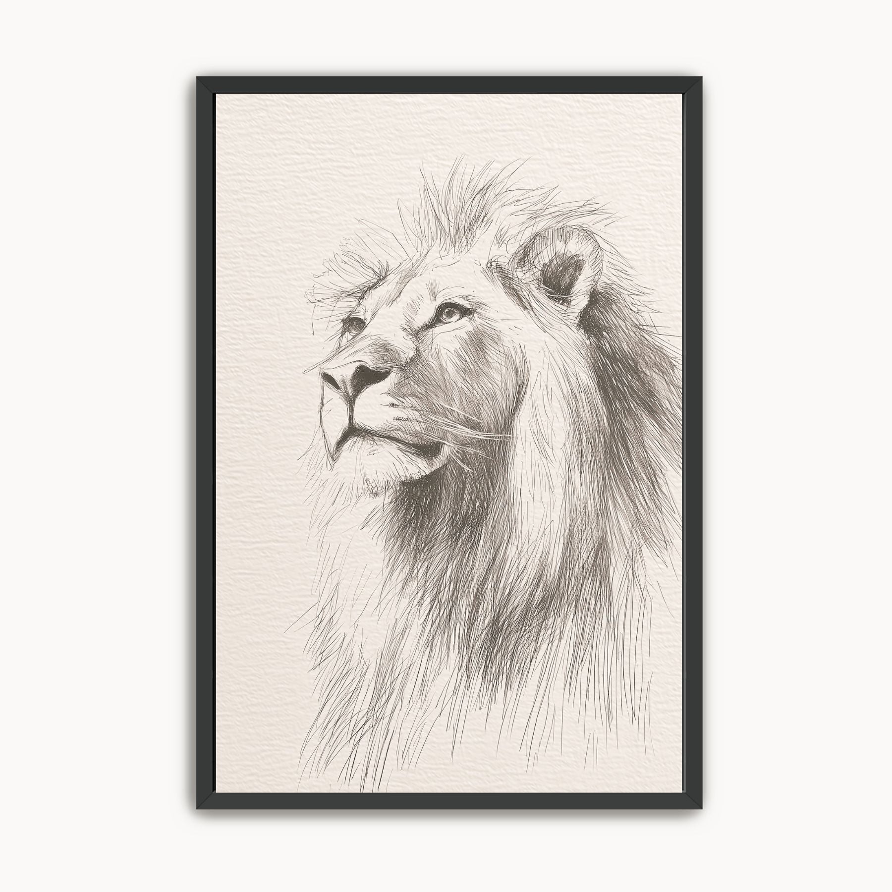 Lion of Judah Christian wall art in minimalist line art sketch style