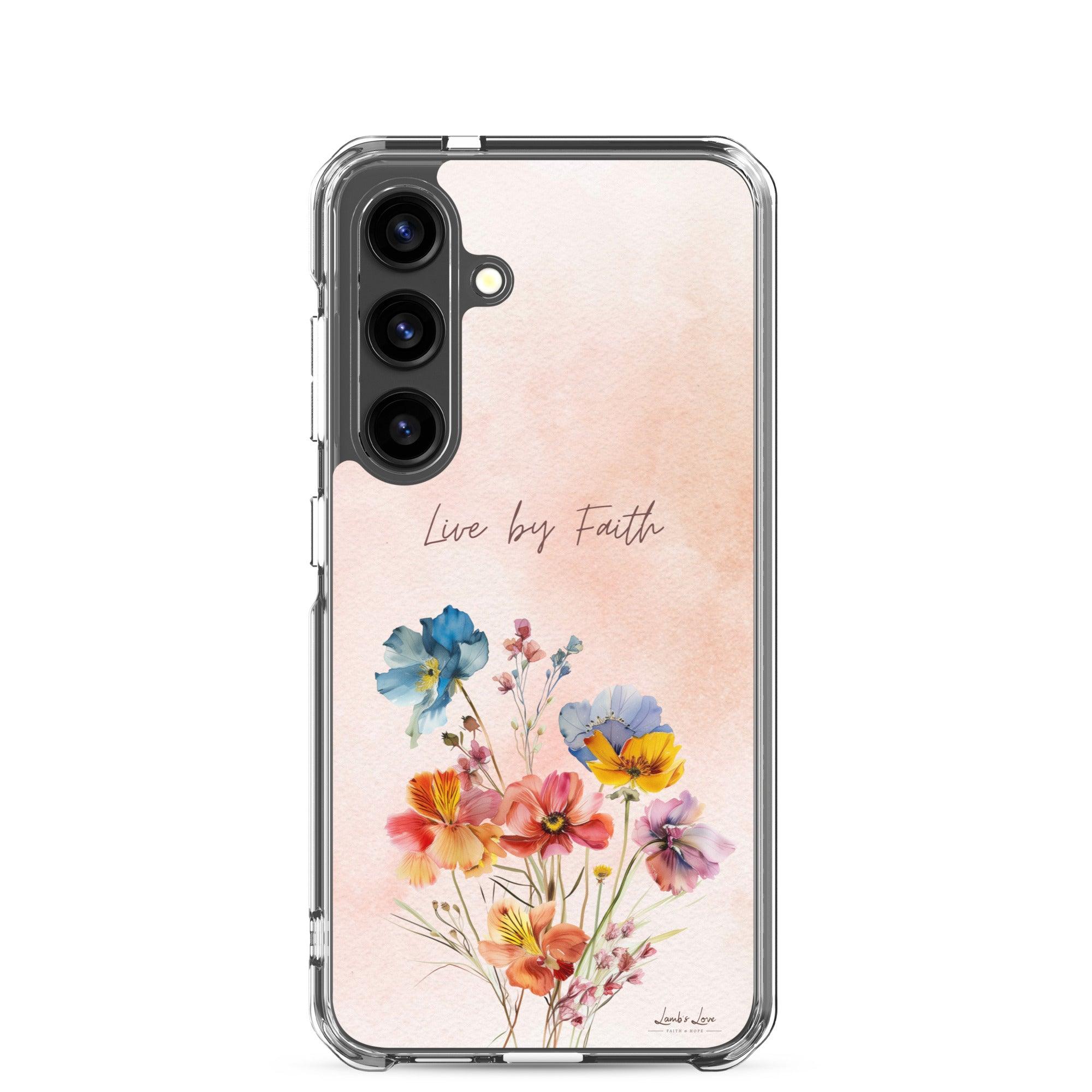 Live by Faith, Clear-edge Case for Samsung - Lamb’s Love