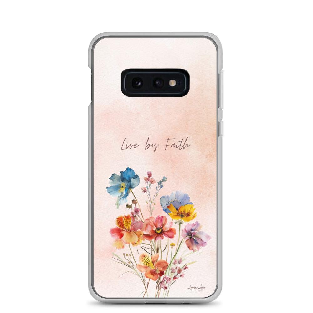 Live by Faith, Clear-edge Case for Samsung - Lamb’s Love