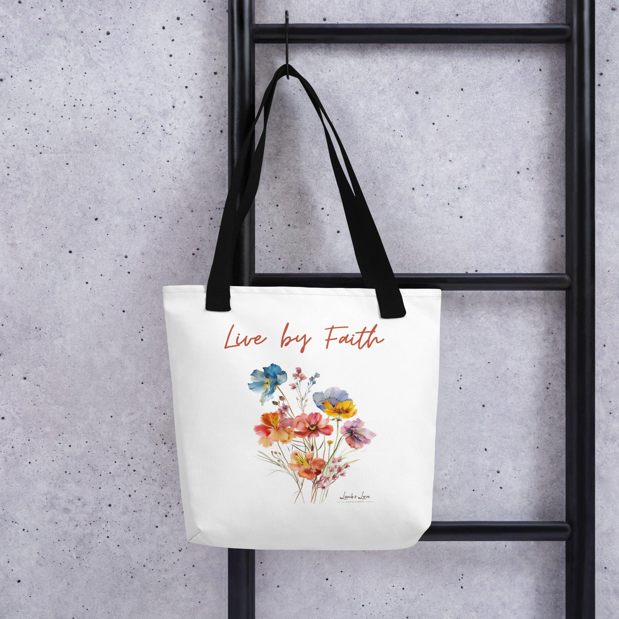 Live by Faith, Tote Bag - Lamb’s Love