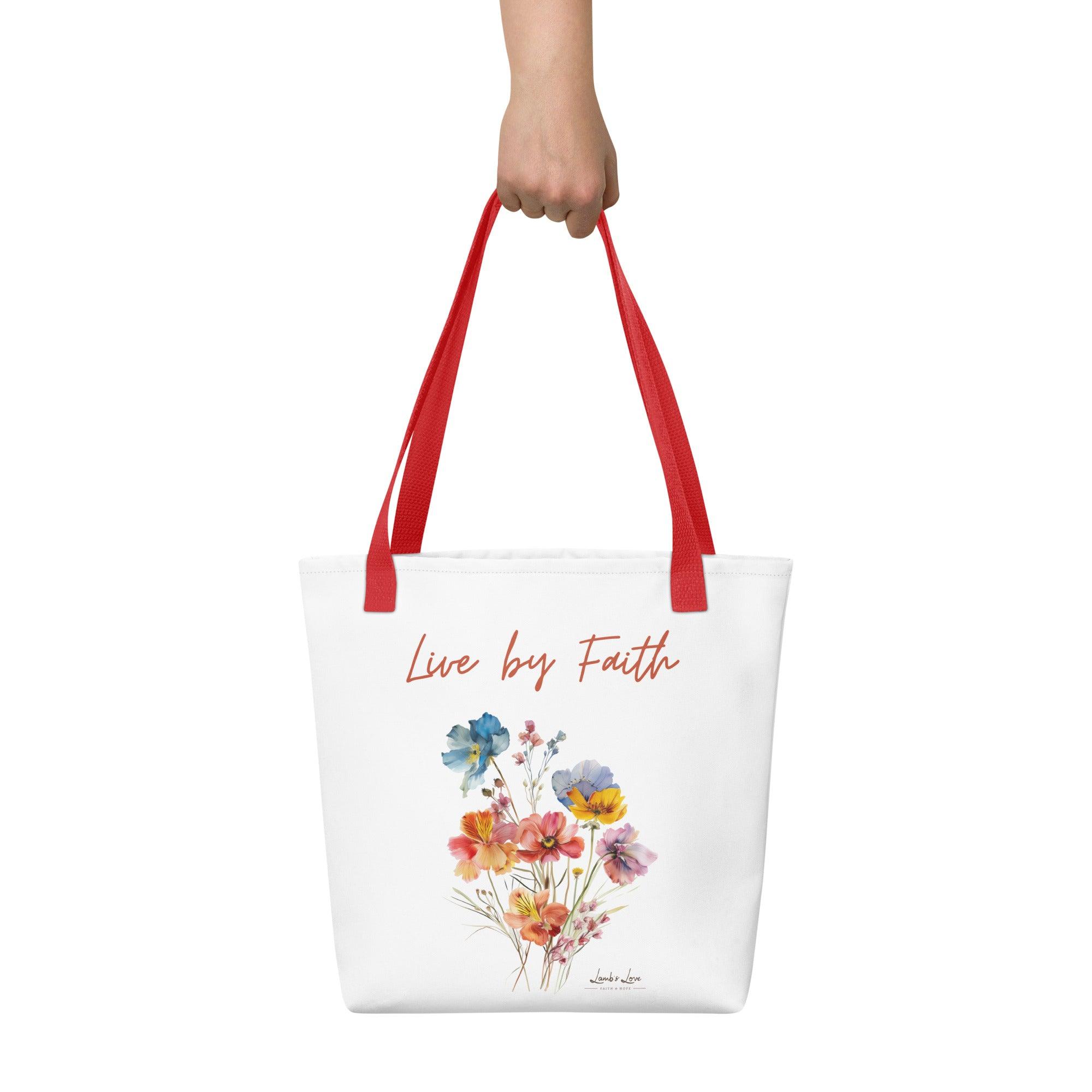 Live by Faith, Tote Bag - Lamb’s Love