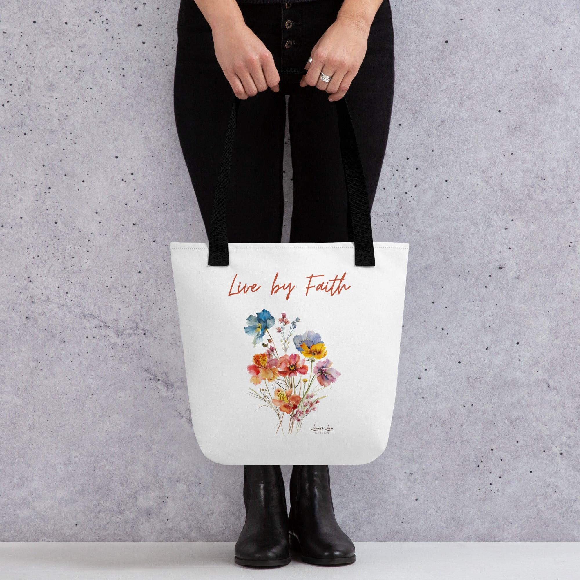 Live by Faith, Tote Bag - Lamb’s Love