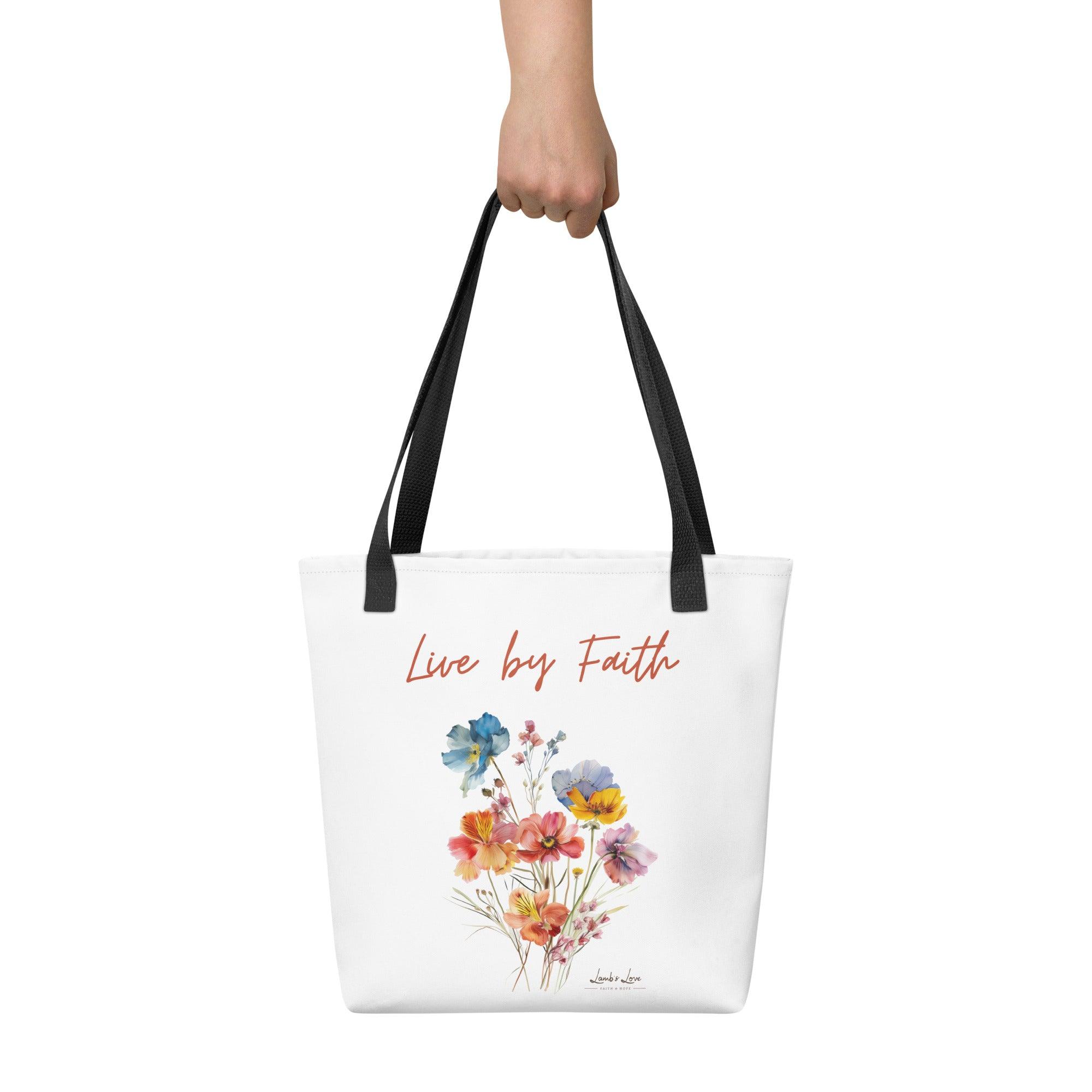 Live by Faith, Tote Bag - Lamb’s Love