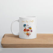 Live by Faith, White Interior Mug - Lamb’s Love