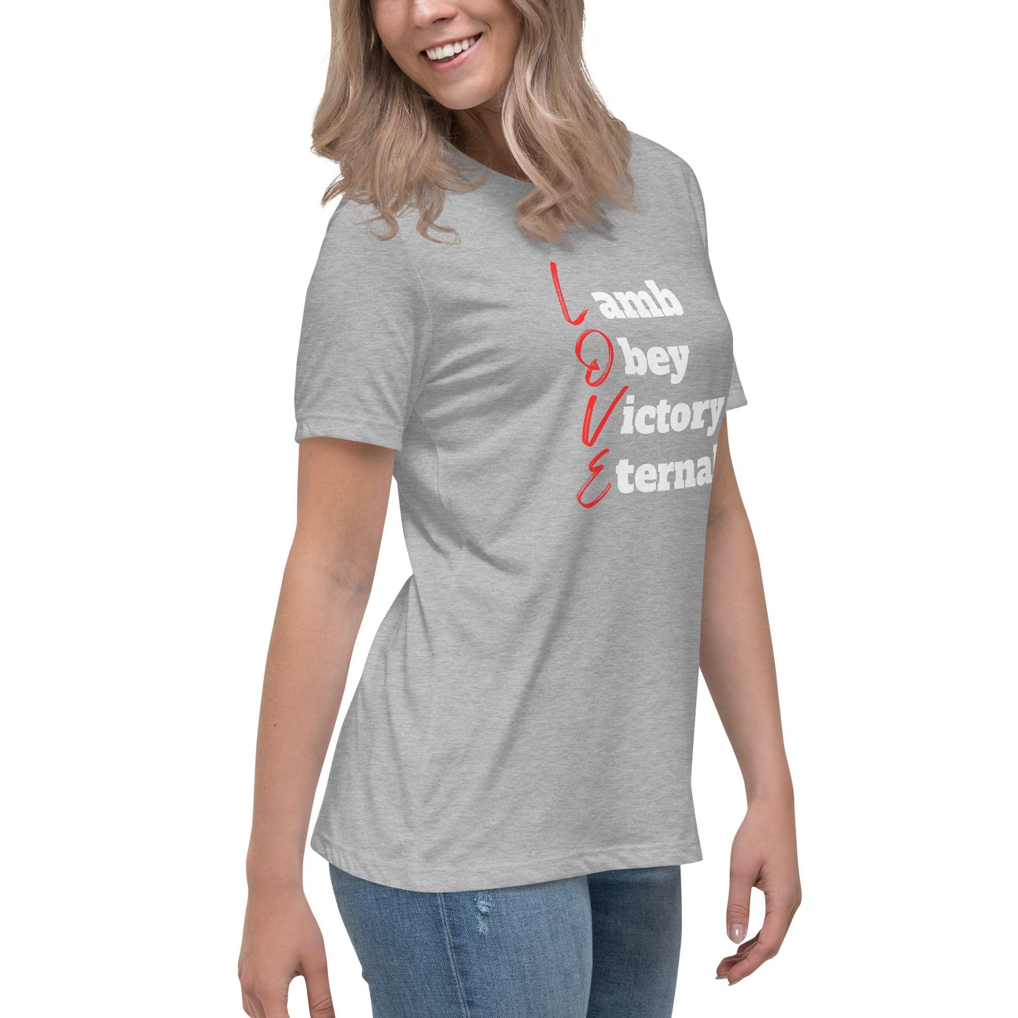 Love is Lamb, Obey, Victory, Eternal, Women's T-Shirt - Lamb’s Love