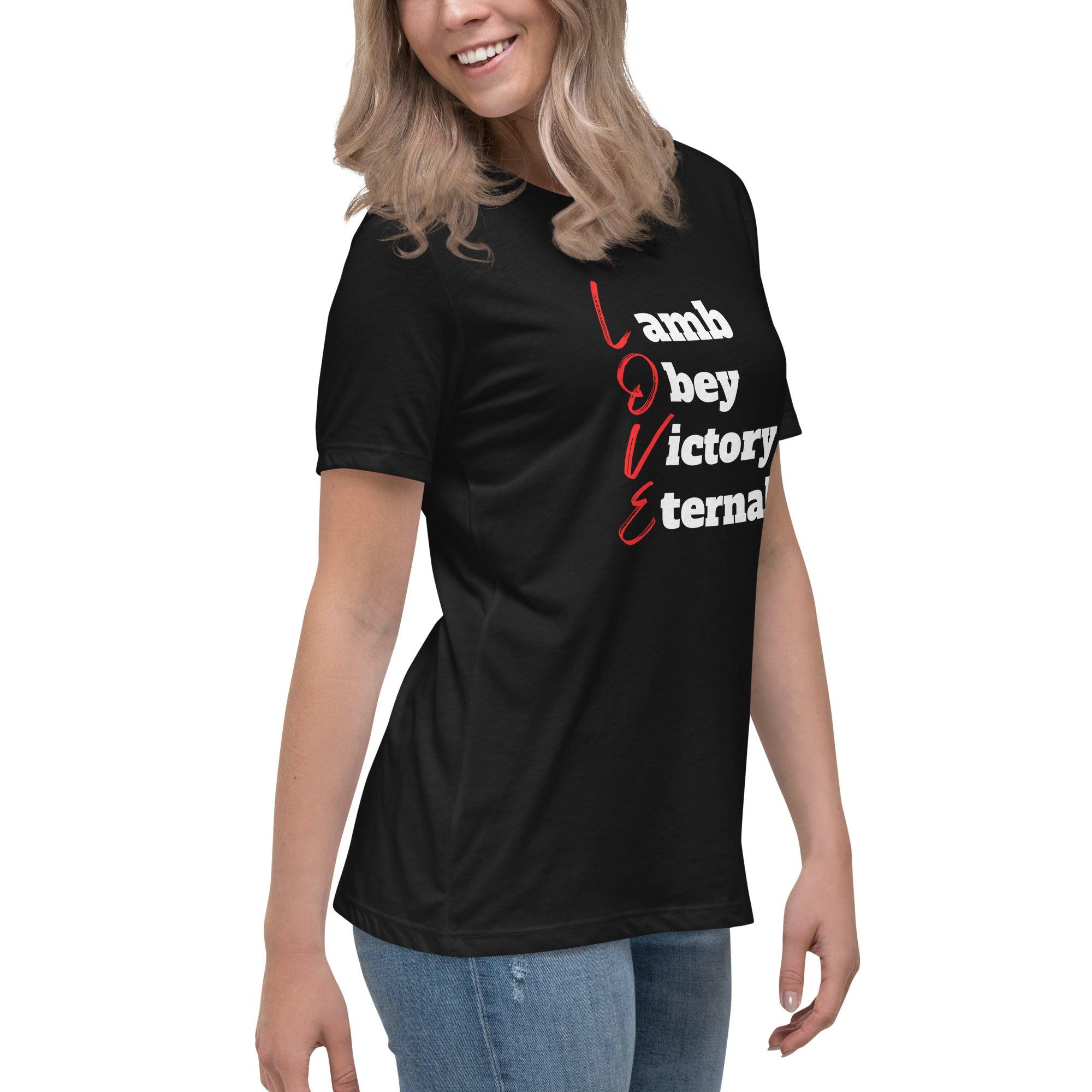 Love is Lamb, Obey, Victory, Eternal, Women's T-Shirt - Lamb’s Love