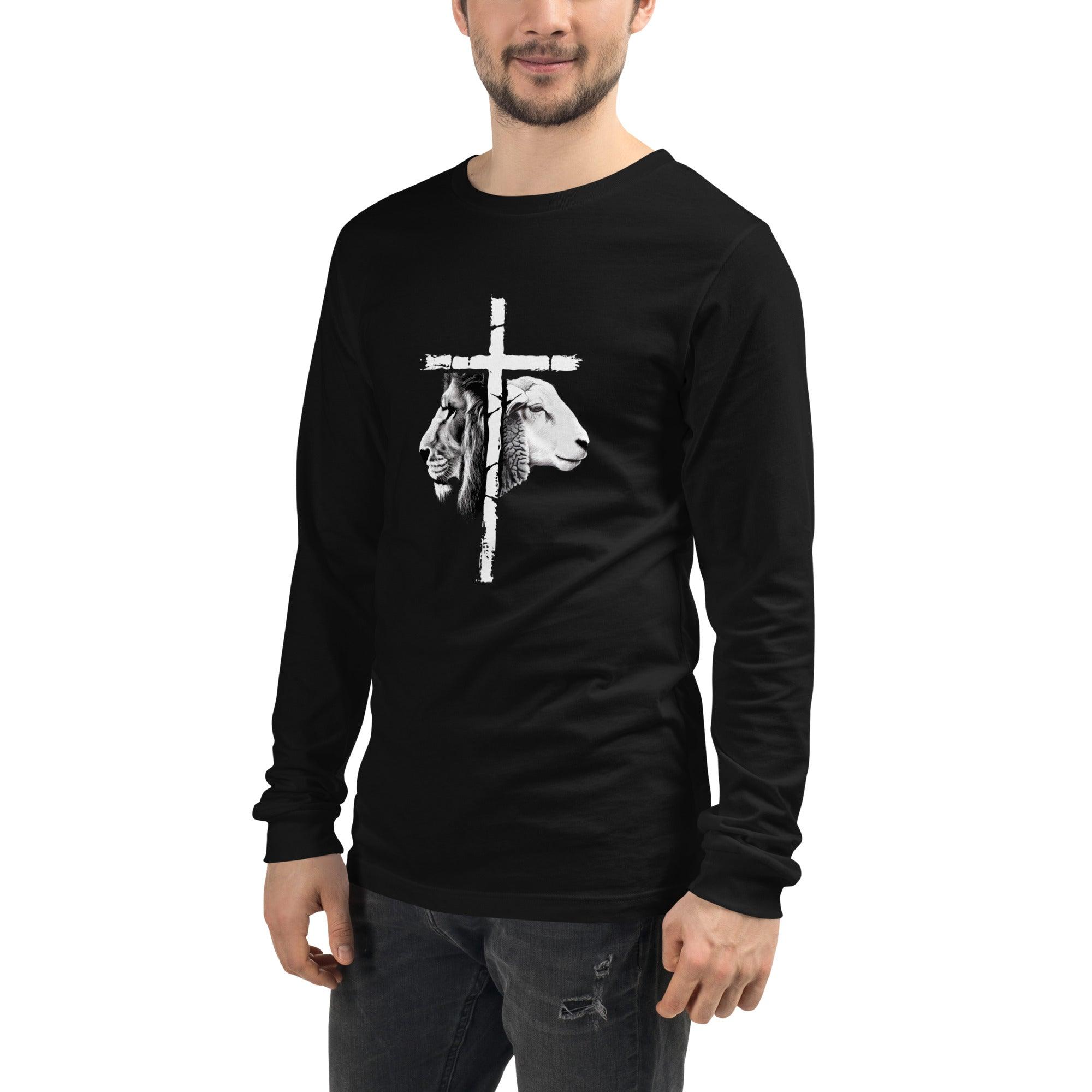 Love of Lion & Lamb, Men's Long Sleeve Tee - Lamb’s Love