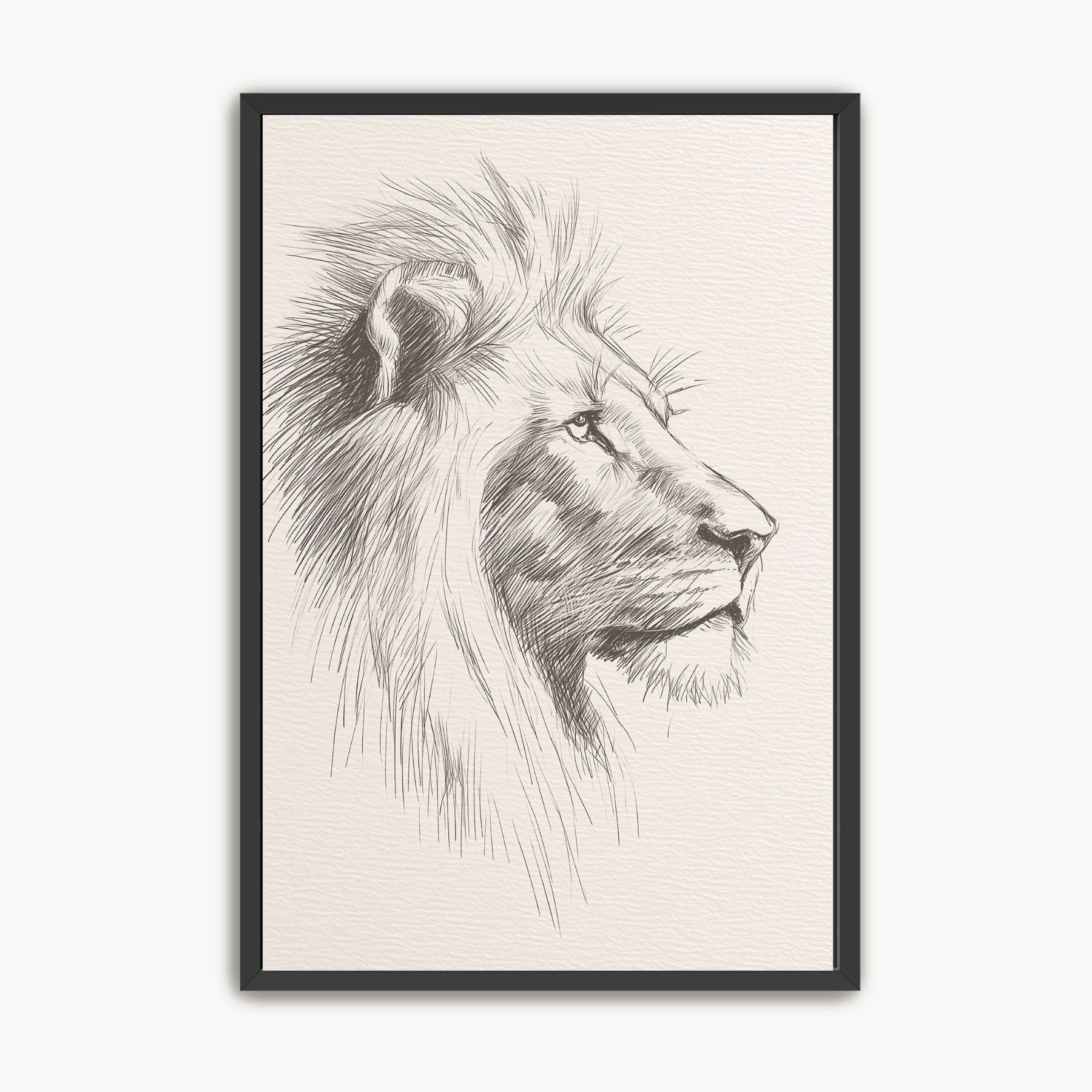 Majestic lion Christian wall art minimalist line art sketch