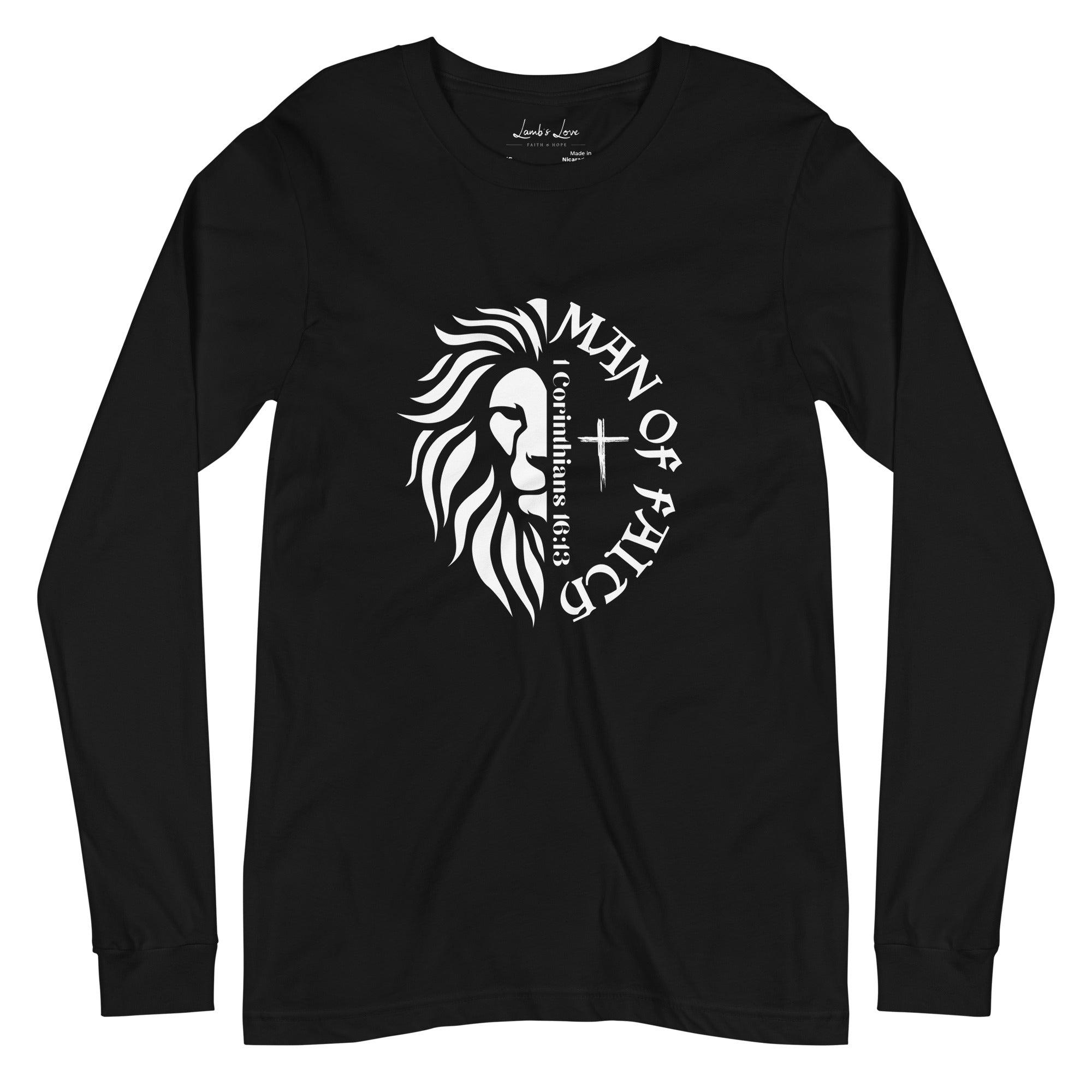 Man of Faith, Men's Long Sleeve Tee - Lamb’s Love