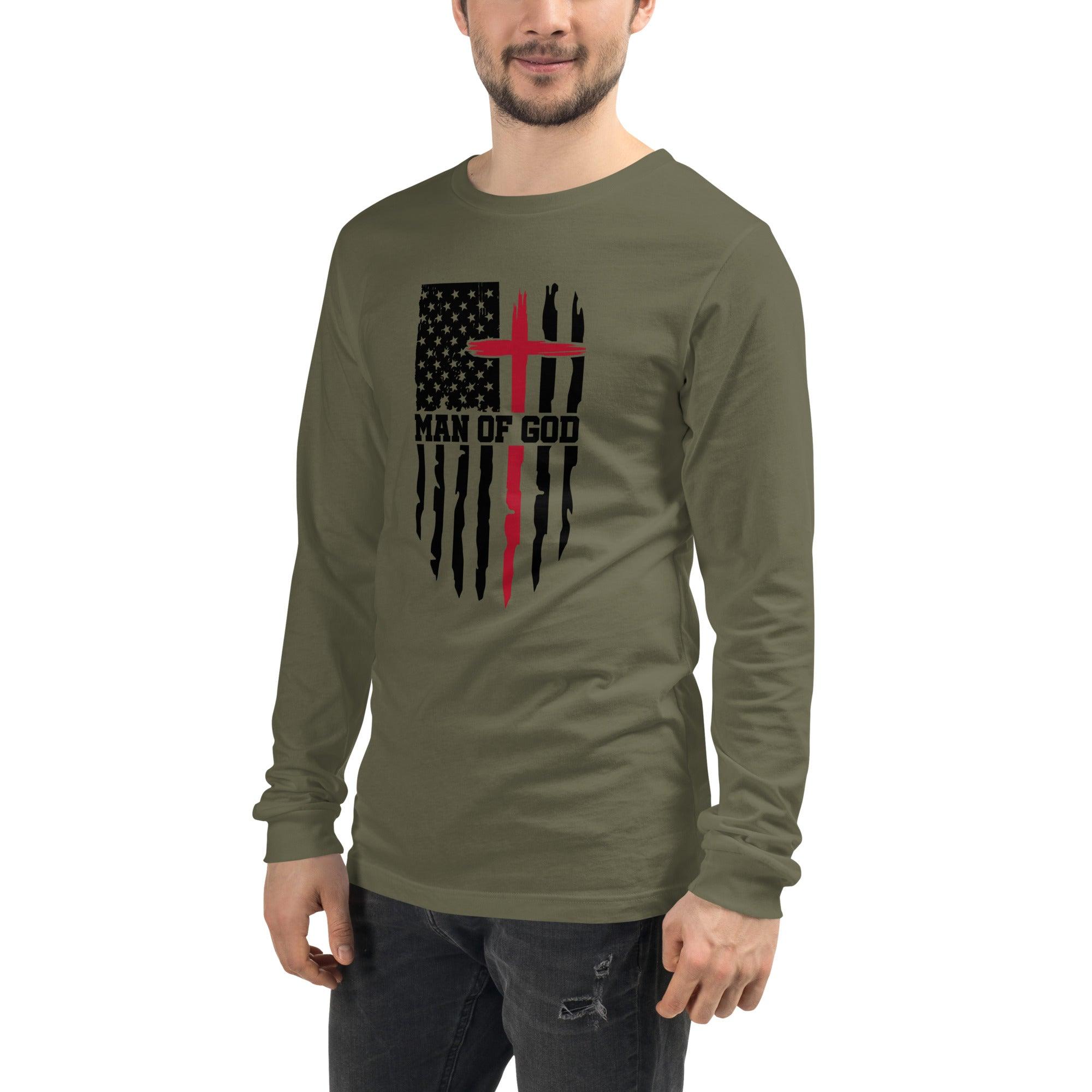 Man of God, Men's Long Sleeve Tee - Lamb’s Love