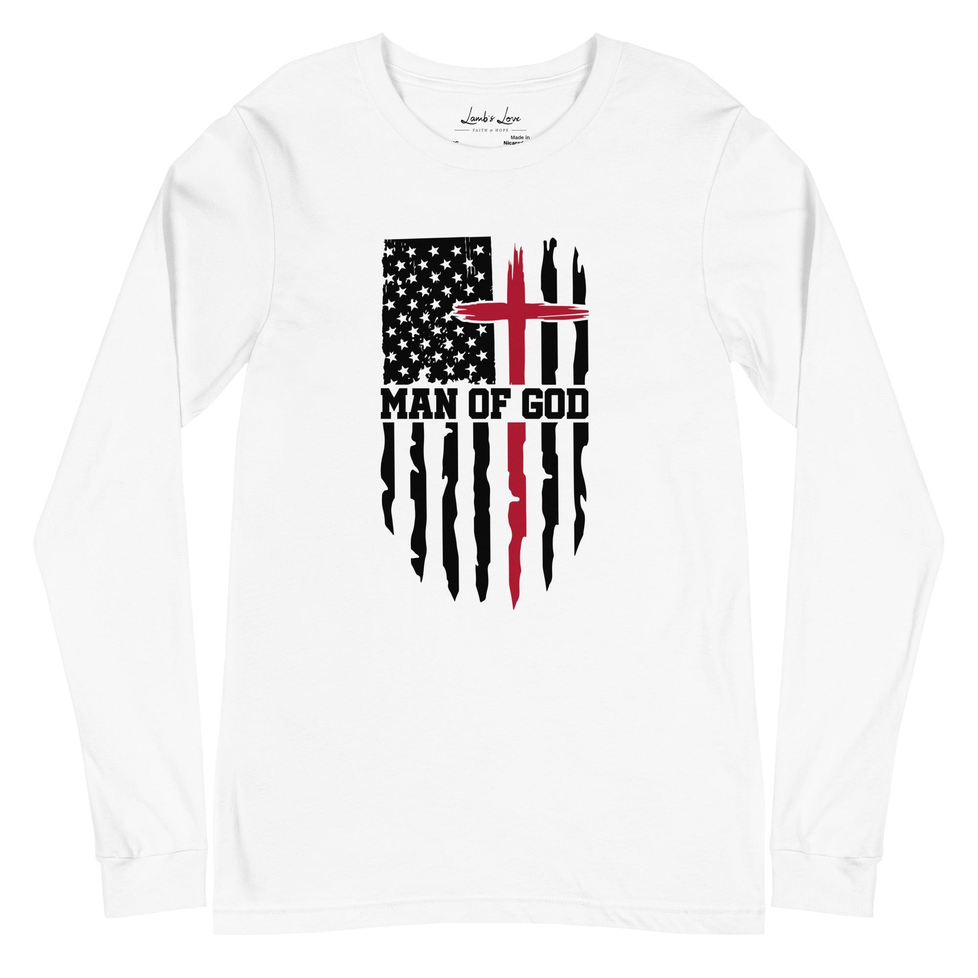 Man of God, Men's Long Sleeve Tee - Lamb’s Love