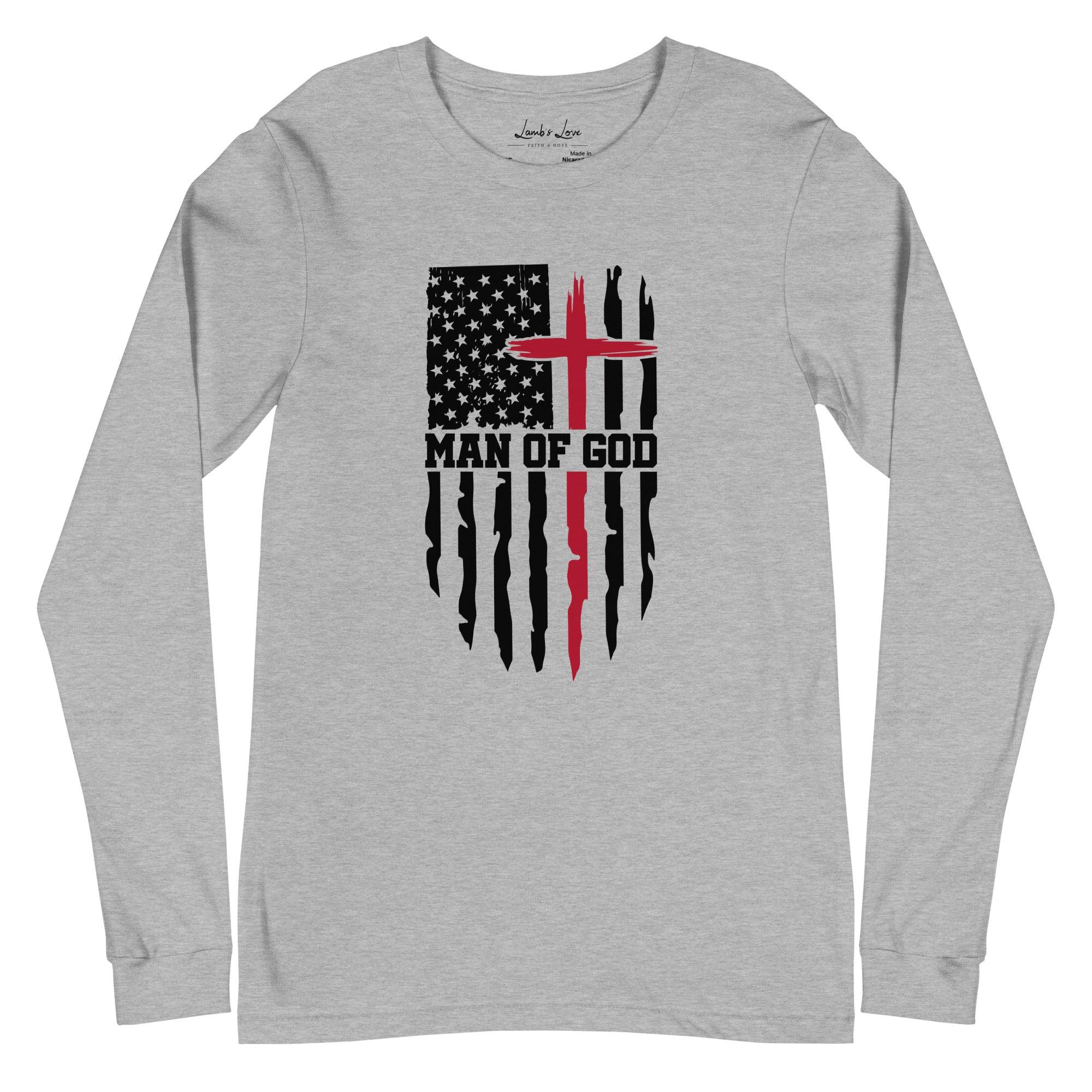 Man of God, Men's Long Sleeve Tee - Lamb’s Love