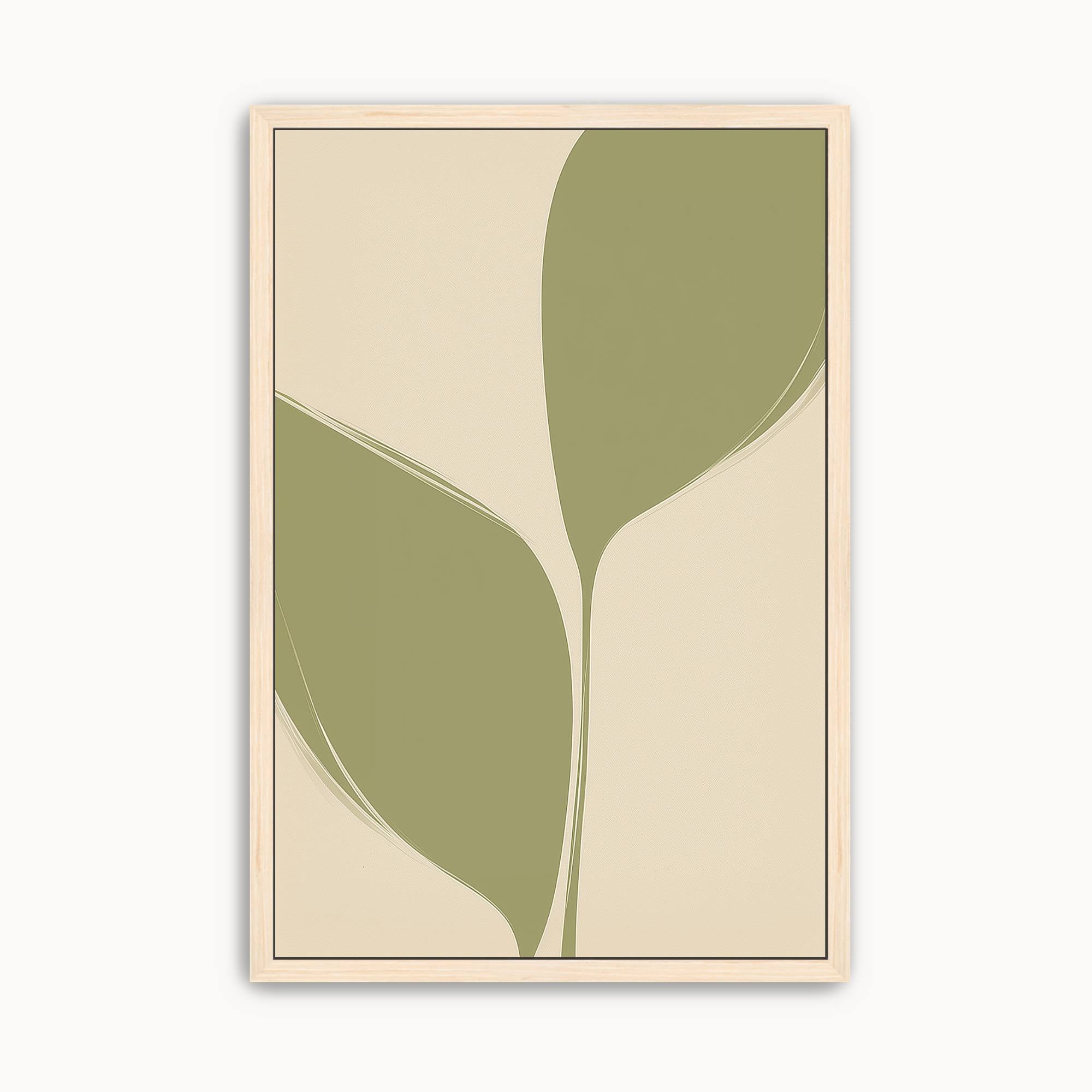 Minimalist olive leaf wall art featuring modern botanical line art in soft sage green on a warm neutral background for contemporary Christian home decor.