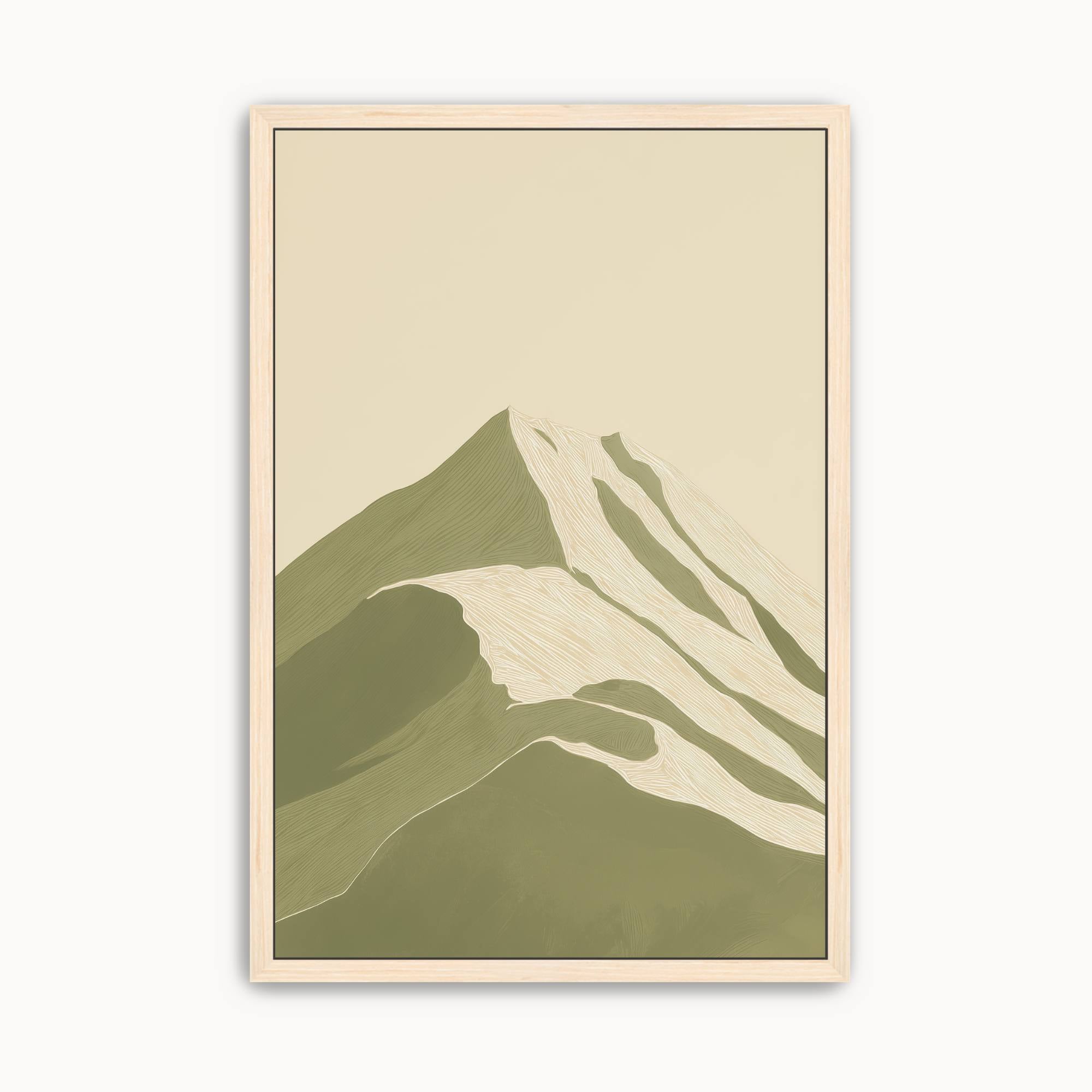 Minimalist Psalm 121 mountain wall art featuring abstract green mountain peaks inspired by "I lift up my eyes to the mountains" for modern Christian home decor.
