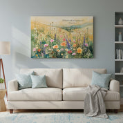 Let the Field Exult, Christian Watercolor Wildflowers Wall Art, Psalm 96:12