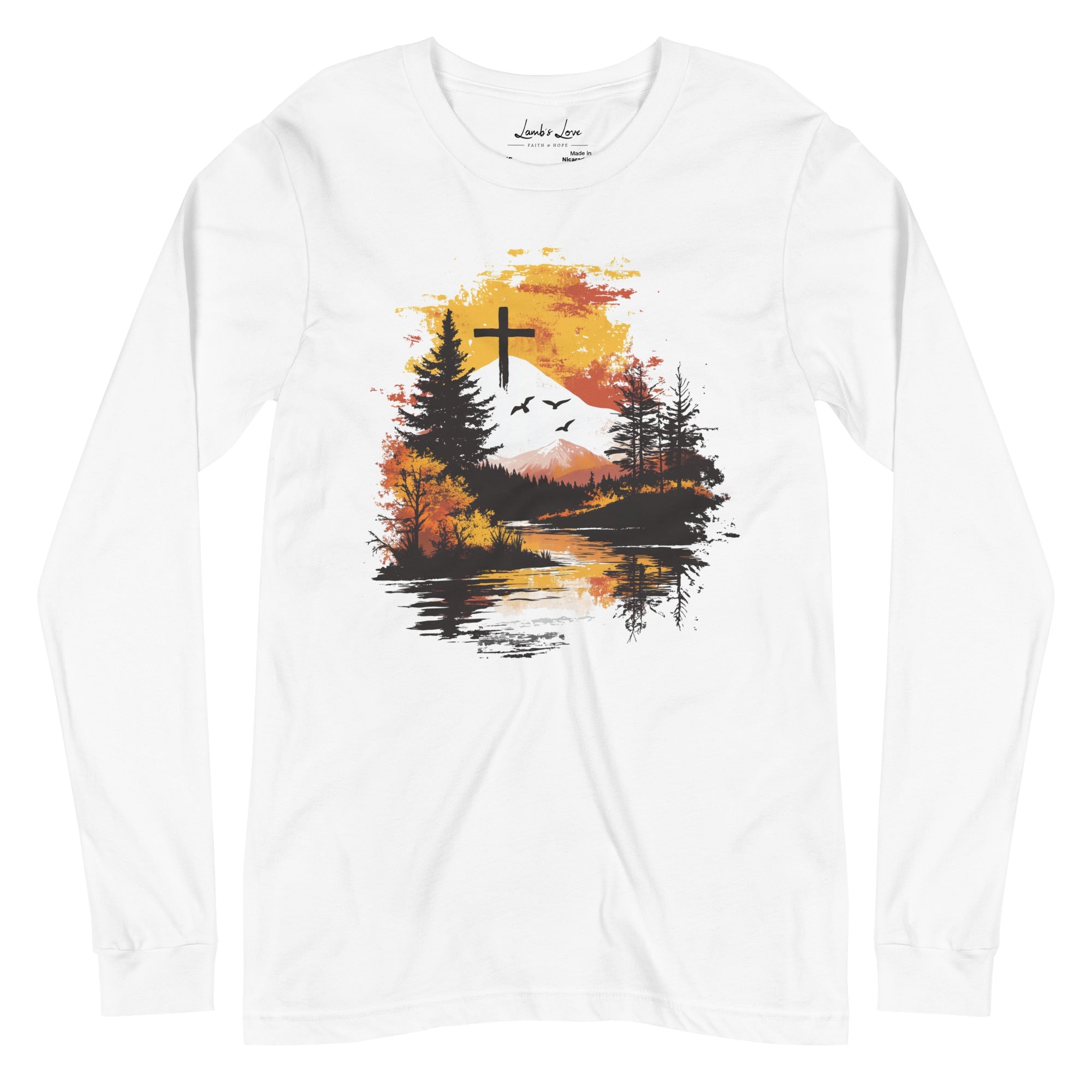 Mountain Cross, Men's Long Sleeve Tee - Lamb’s Love