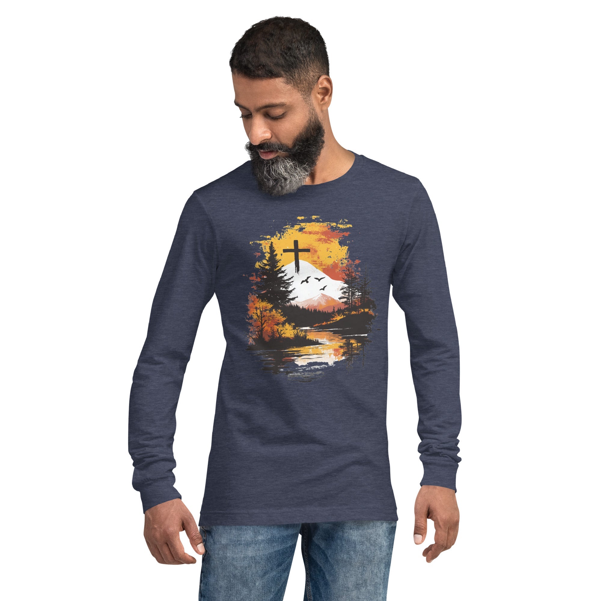 Mountain Cross, Men's Long Sleeve Tee - Lamb’s Love