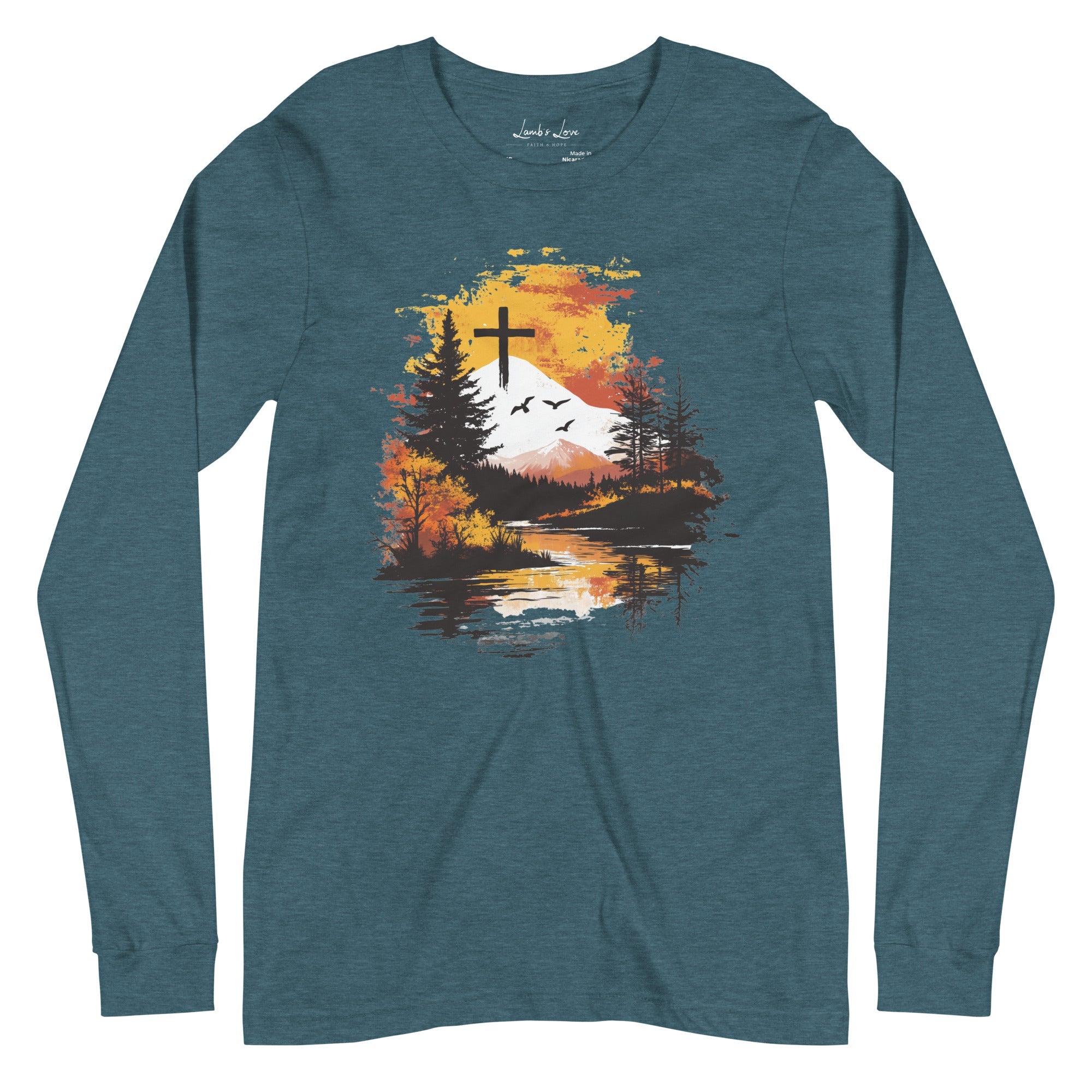 Mountain Cross, Men's Long Sleeve Tee - Lamb’s Love