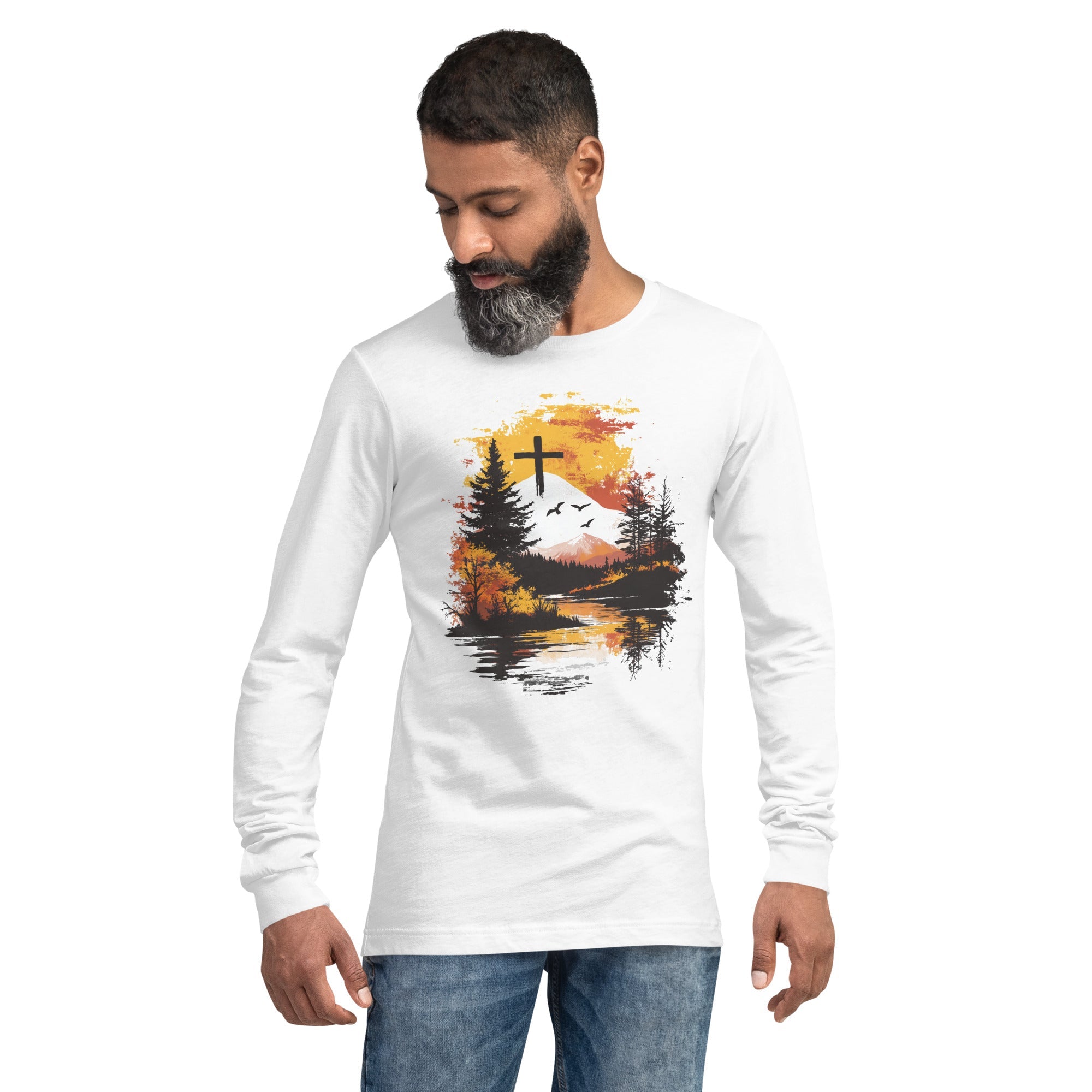 Mountain Cross, Men's Long Sleeve Tee - Lamb’s Love