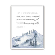 lose-up of Christian scripture canvas corner, showing fine watercolor texture and premium quality craftsmanship.