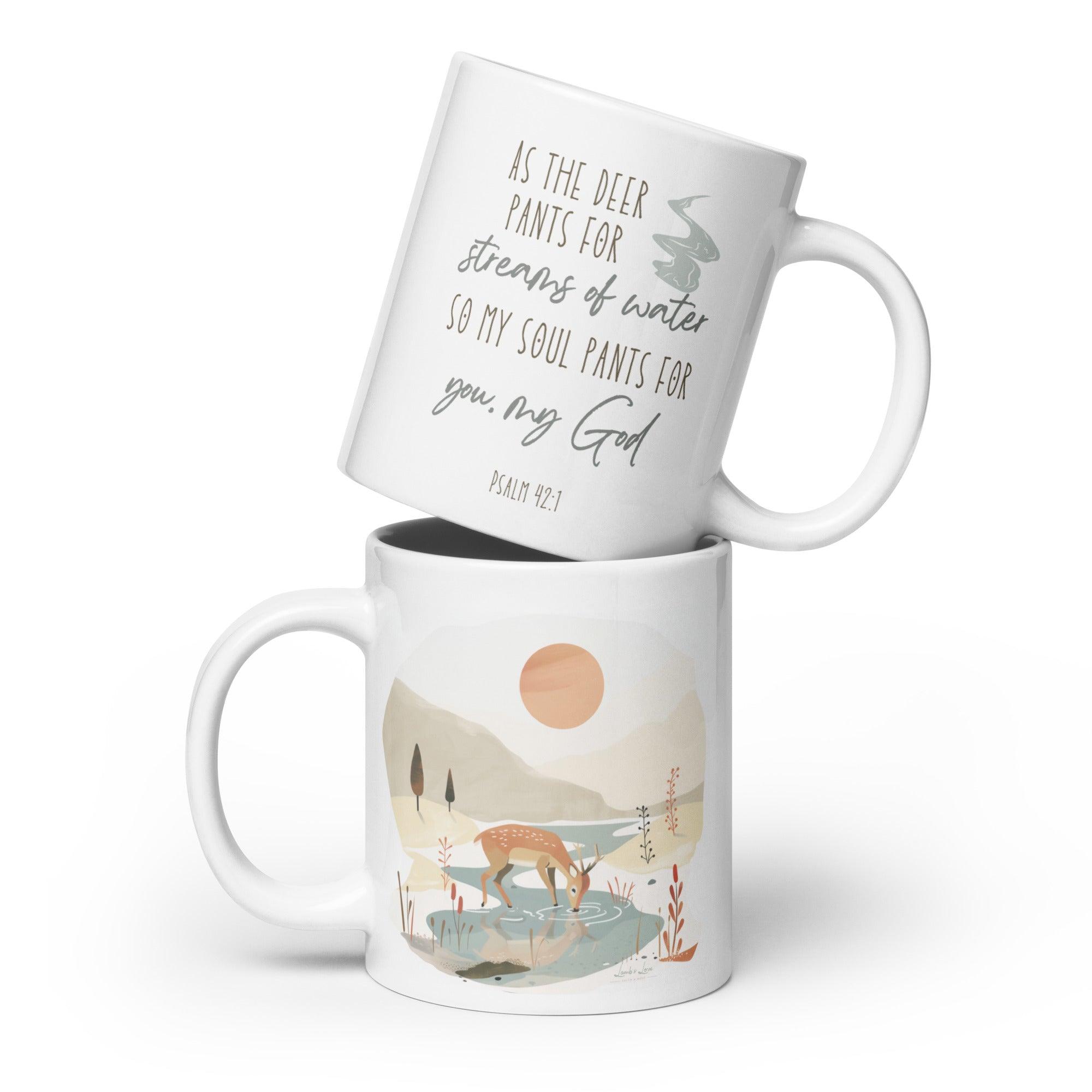 My Soul Pants for You, White Interior Mug - Lamb’s Love