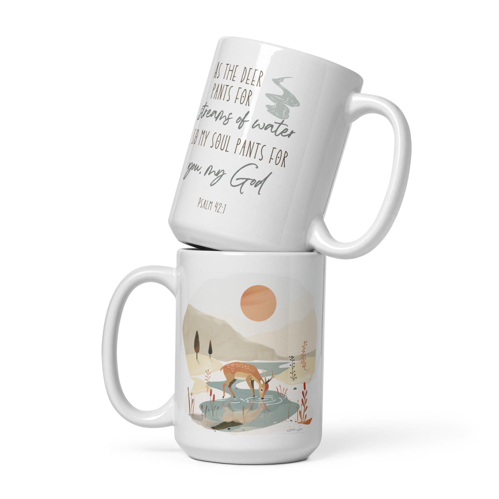 My Soul Pants for You, White Interior Mug - Lamb’s Love