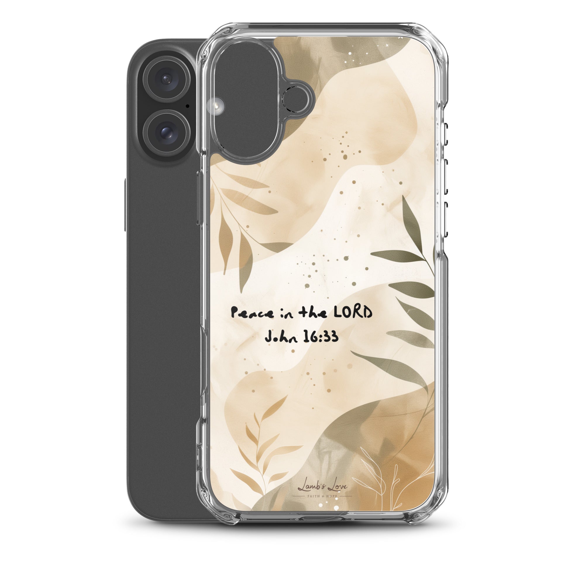 Peace in the Lord, Clear - edge Case for iPhone - Lamb’s Love