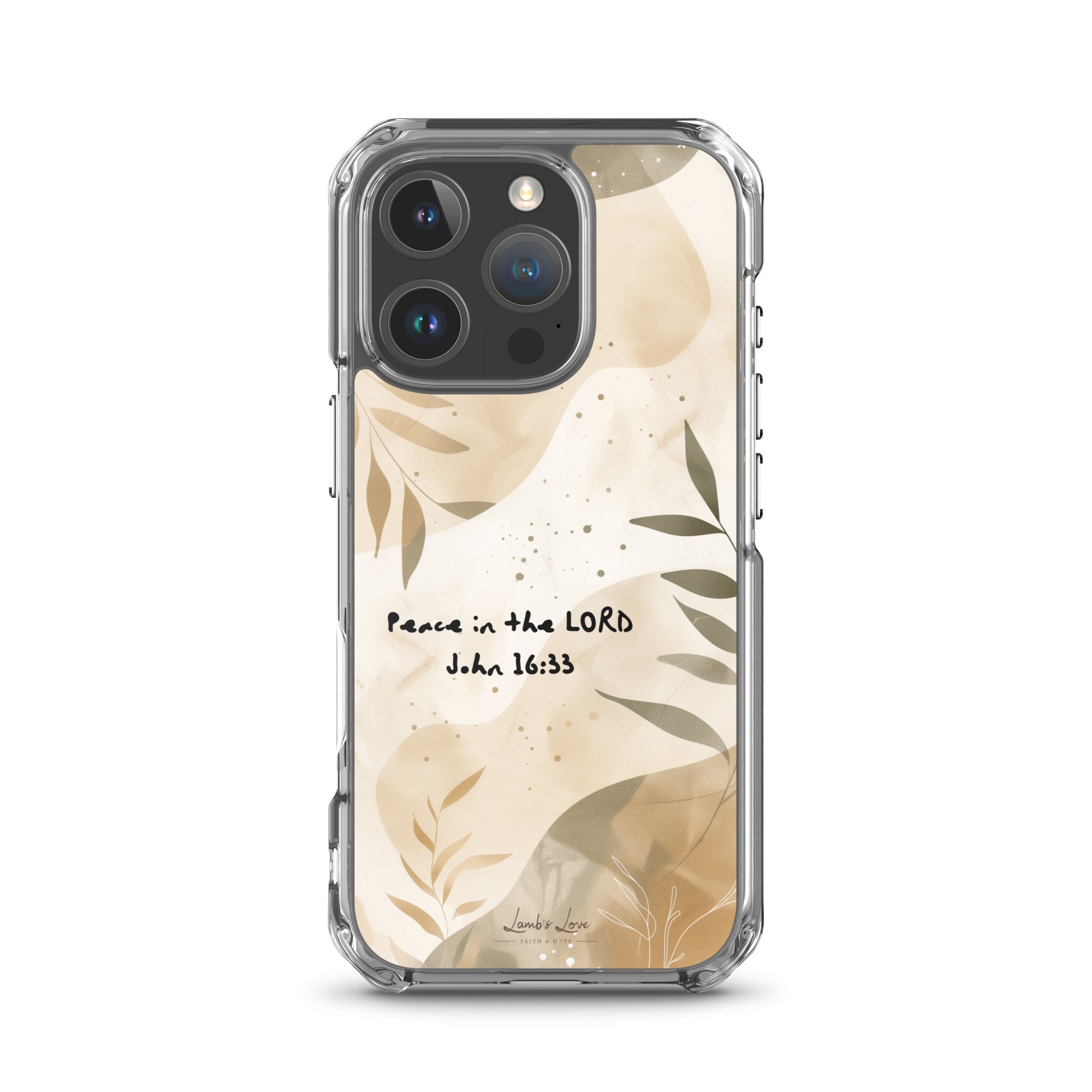 Peace in the Lord, Clear - edge Case for iPhone - Lamb’s Love