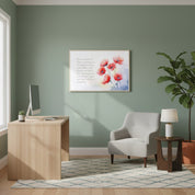 Christian floral wall art featuring watercolor red poppies and Bible verse Philippians 1:6, perfect for faith-inspired home decor.