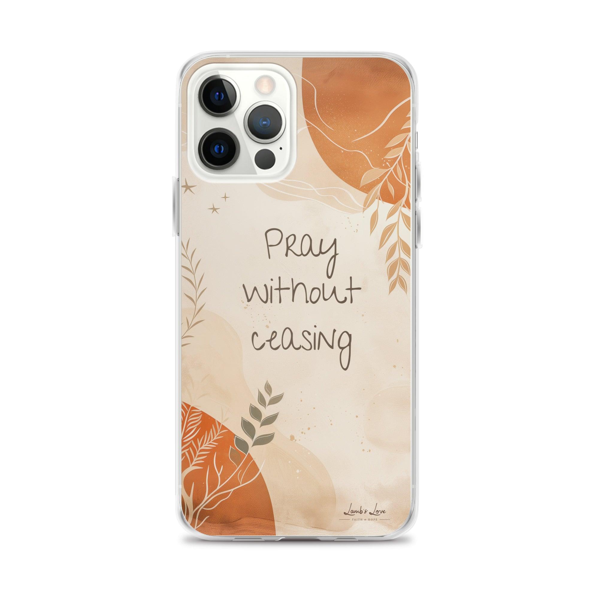 Pray without Ceasing, Clear-edge Case for iPhone - Lamb’s Love