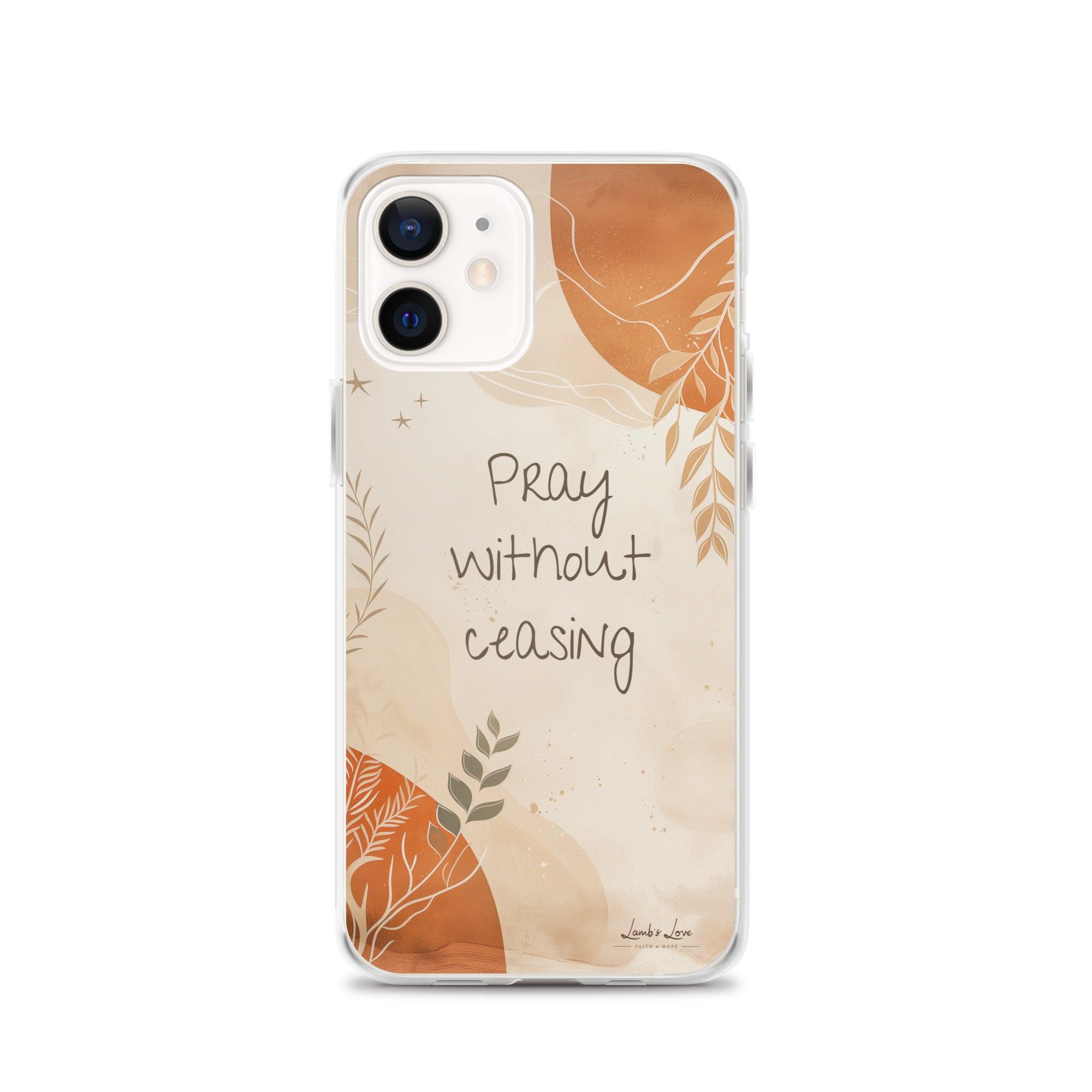 Pray without Ceasing, Clear-edge Case for iPhone - Lamb’s Love