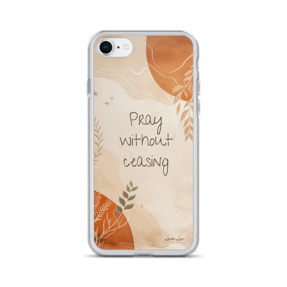 Pray without Ceasing, Clear-edge Case for iPhone - Lamb’s Love