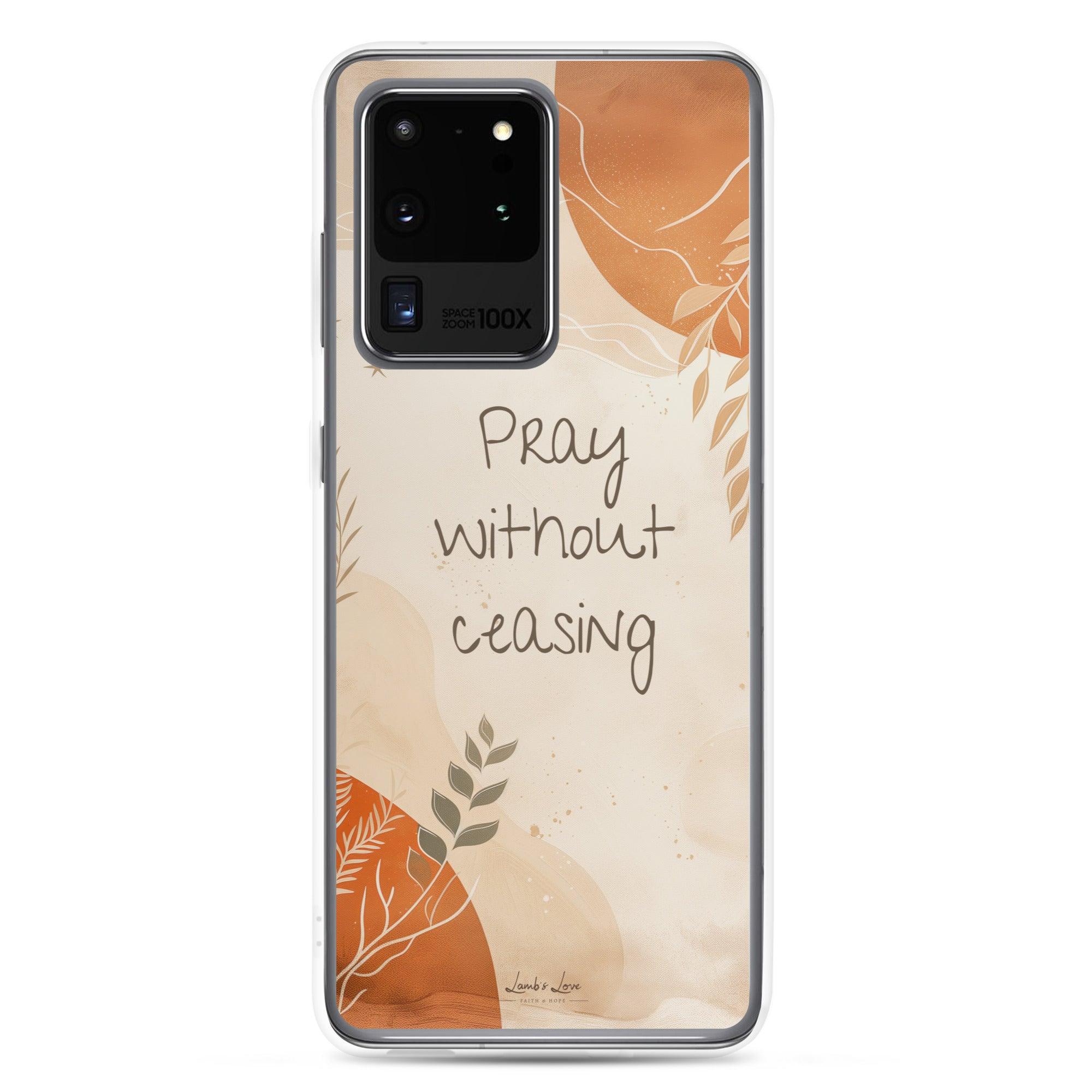 Pray without Ceasing, Clear-edge Case for Samsung - Lamb’s Love