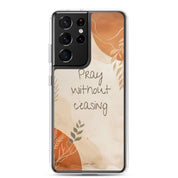 Pray without Ceasing, Clear-edge Case for Samsung - Lamb’s Love